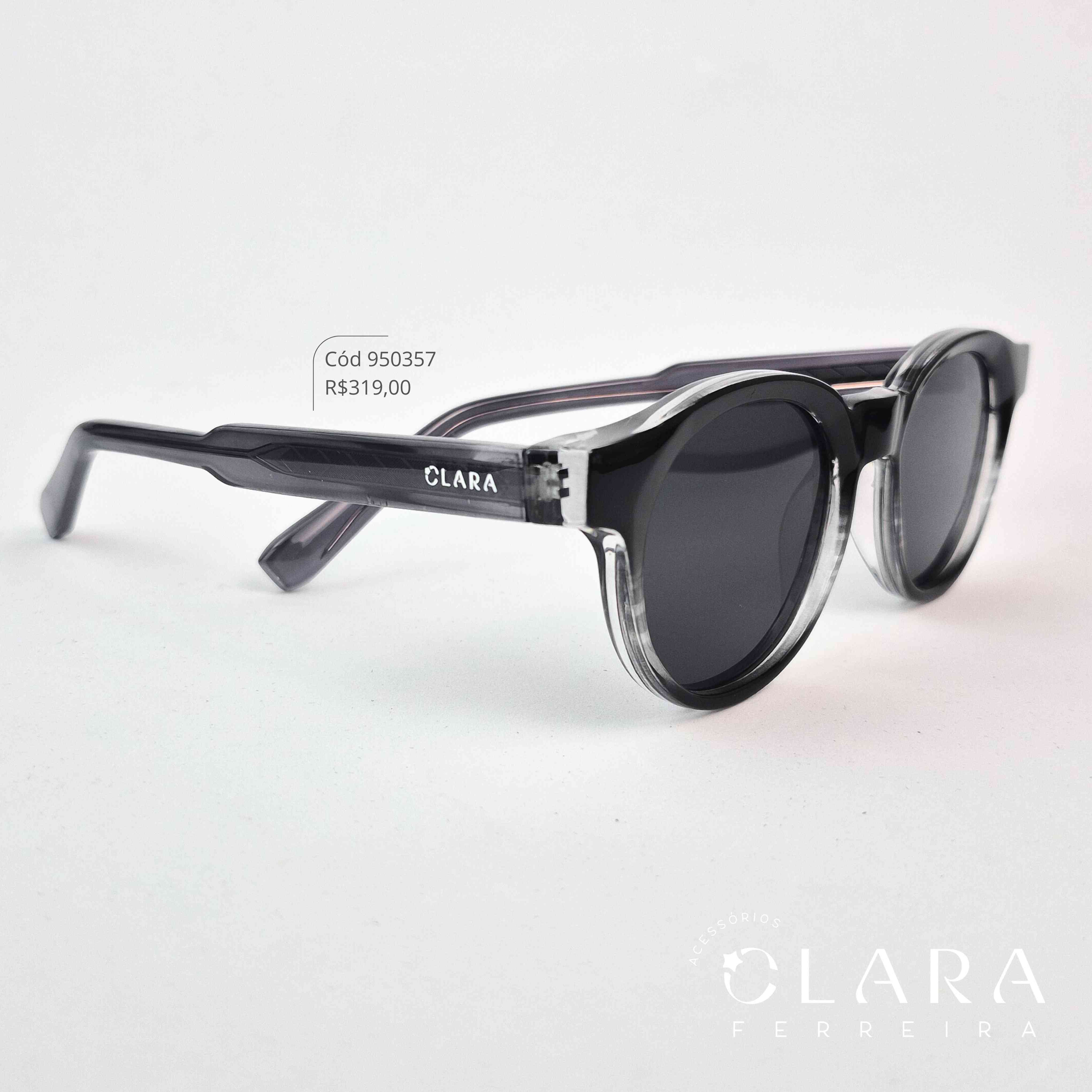 Óculos Solar REDONDO PRETO FUME - INSPIRAÇÃO RAY-BAN - Lente Anti-impacto Polarizada - HAP581024-C2