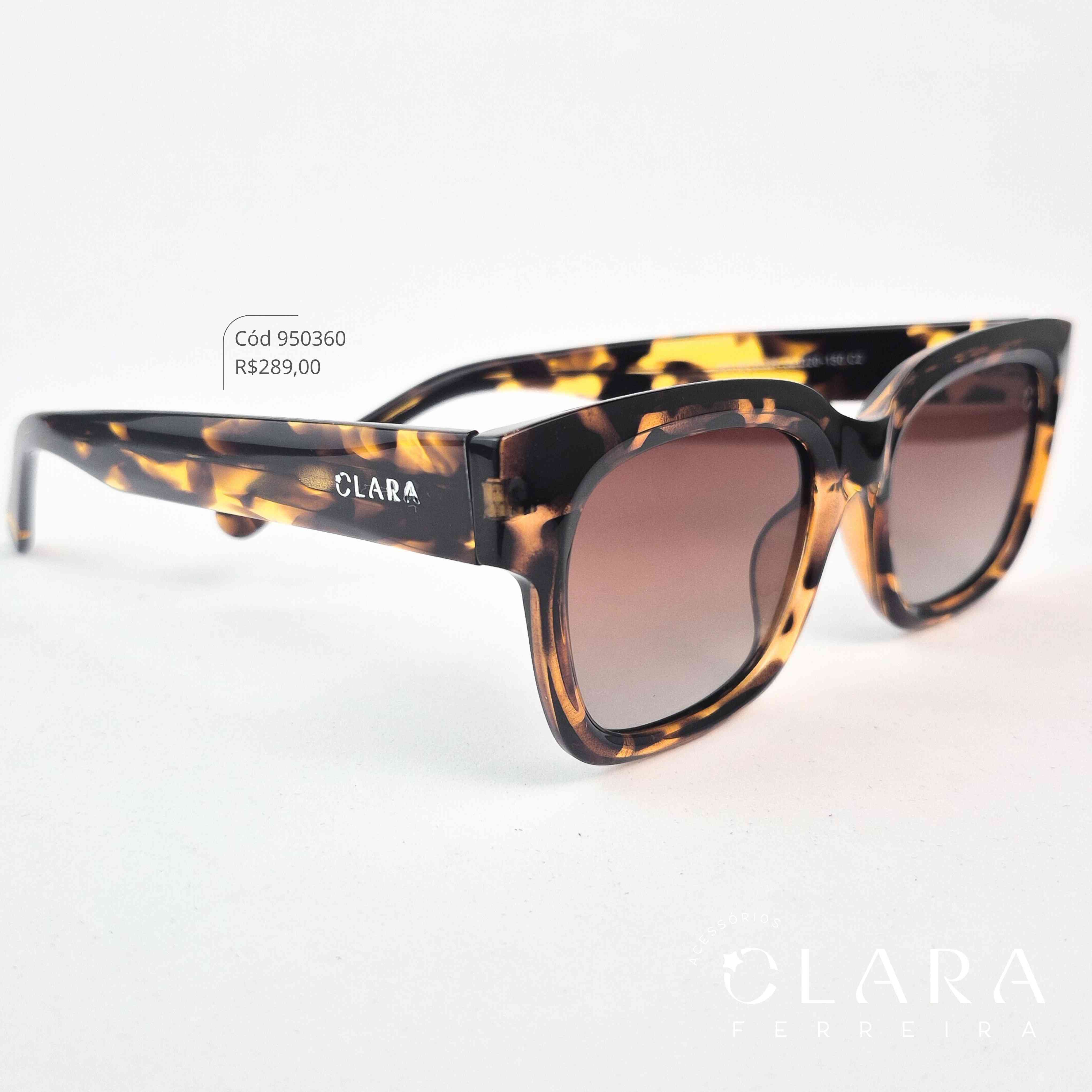 Óculos Solar QUADRADA ONÇA MARROM - INSPIRAÇÃO RAY-BAN - Lente Anti-impacto Polarizada - HABC032P-C2