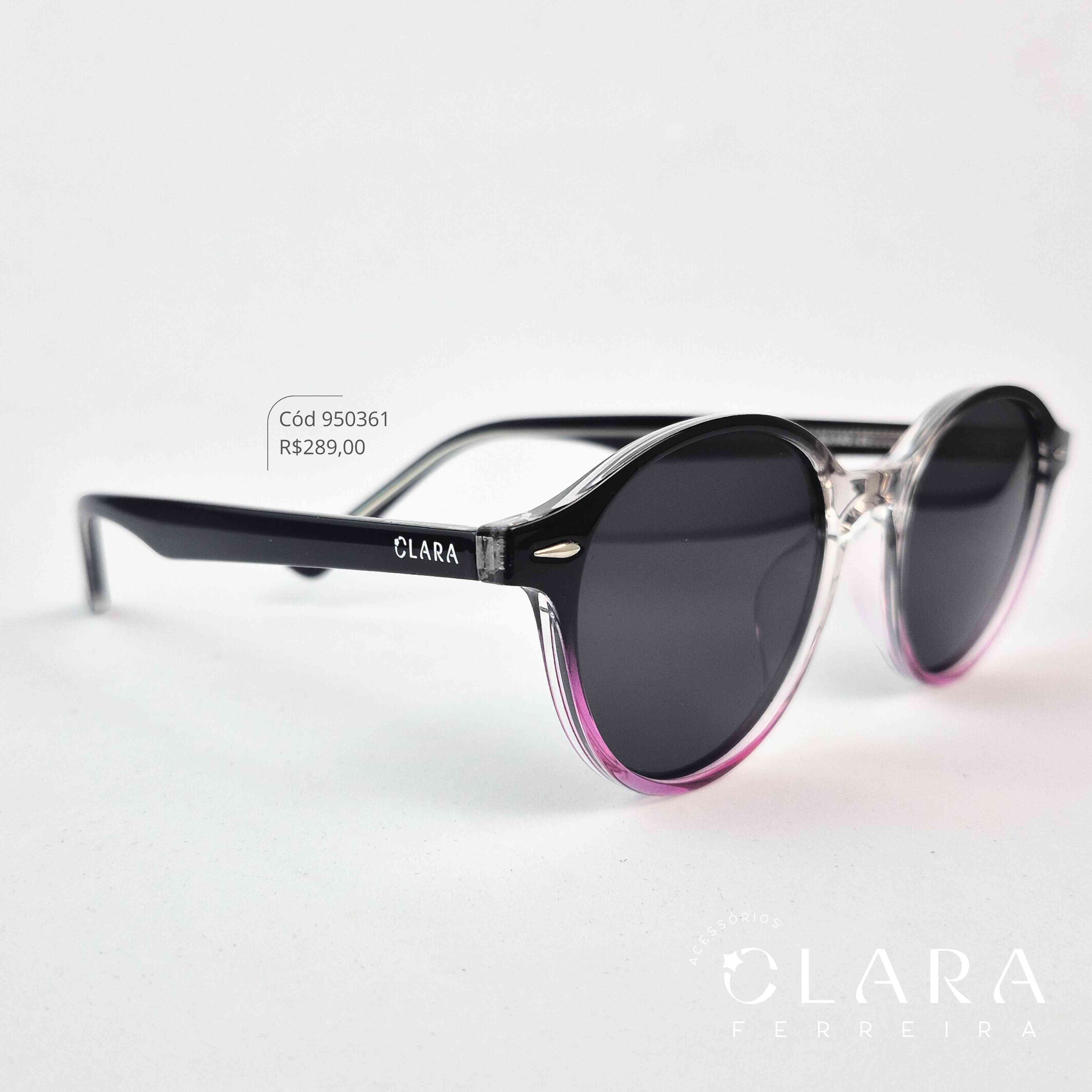 Óculos Solar WAYFARER ROSA FUMÊ - INSPIRAÇÃO RAY-BAN - Lente Anti-impacto Polarizada - HA7570-C7