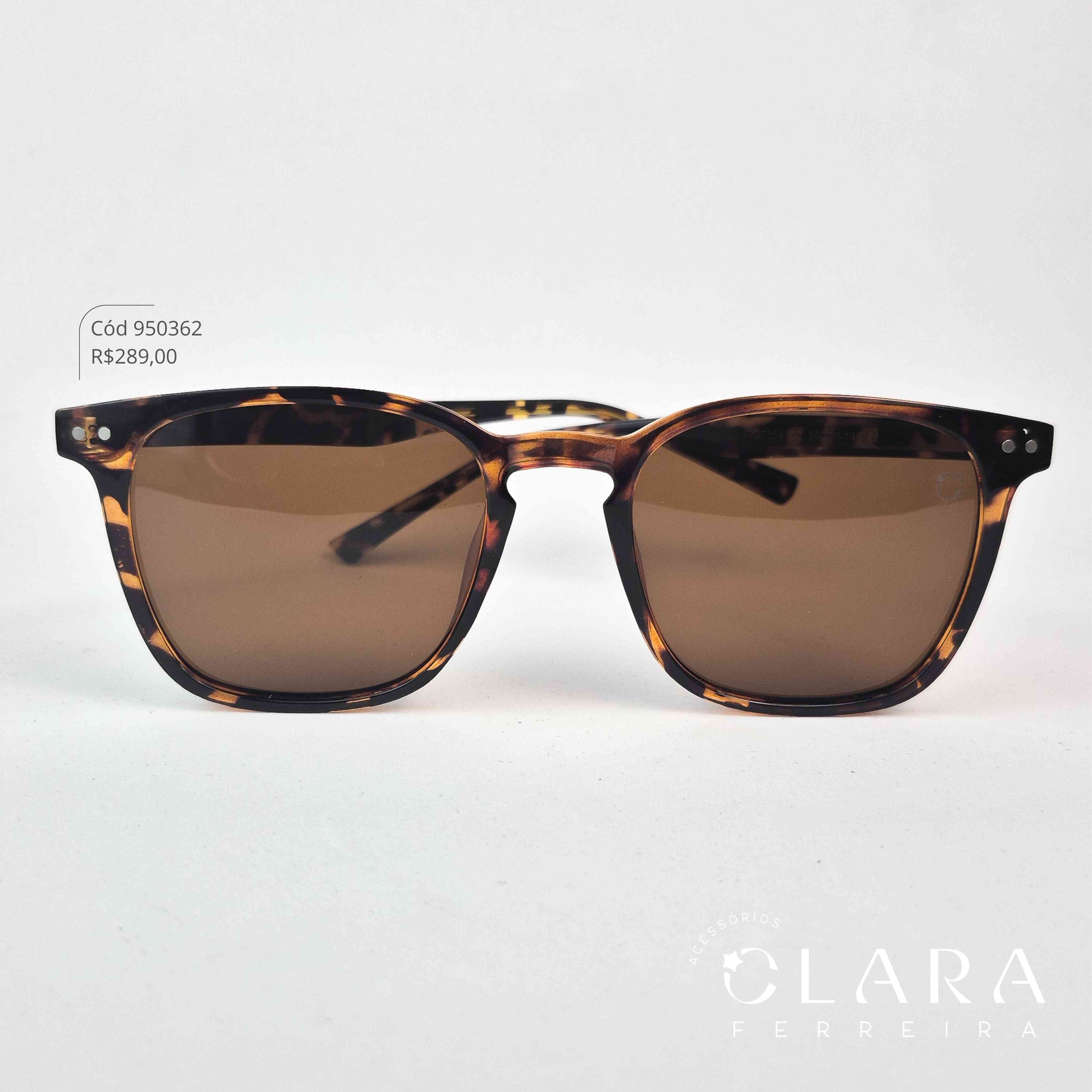 Óculos Solar WAYFARER ONÇA MARROM - INSPIRAÇÃO RAY-BAN - Lente Anti-impacto Polarizada - WQ7534-C2