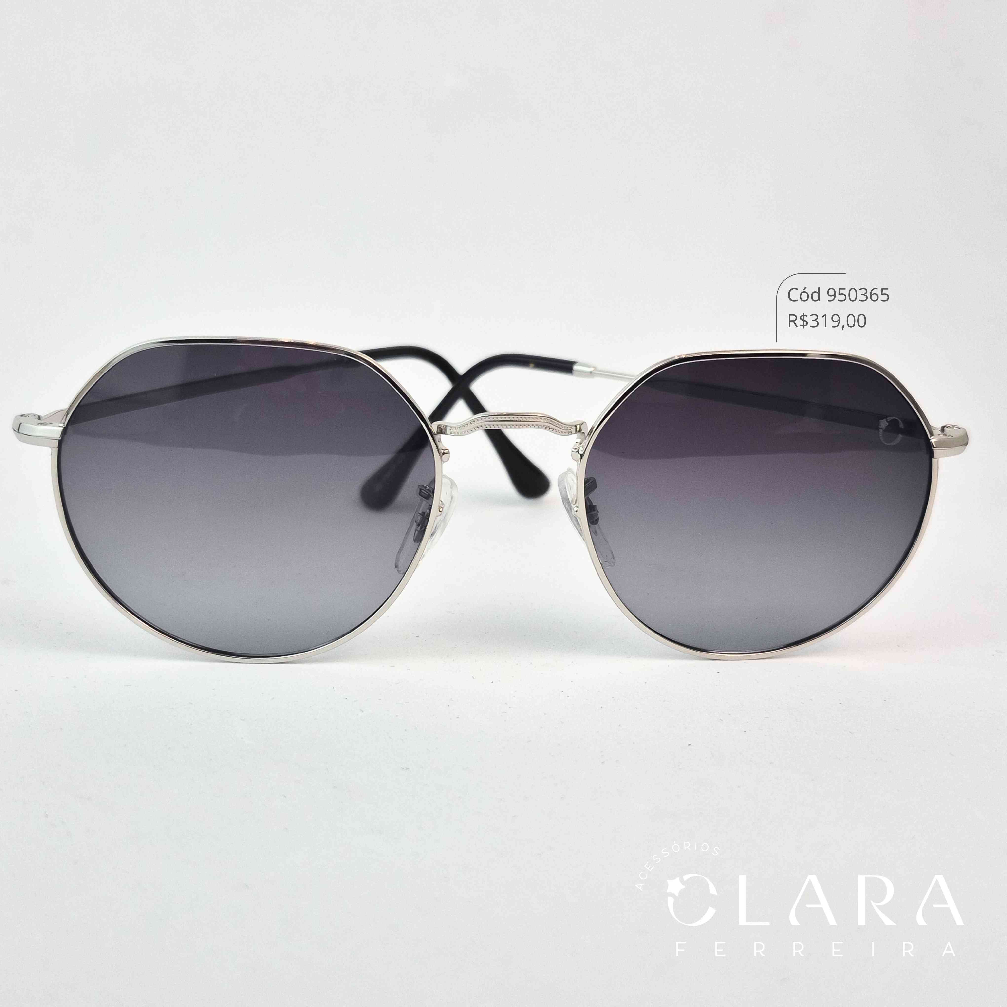 Óculos Solar REDONDO ARMAÇÃO EM METAL - INSPIRAÇÃO RAY-BAN - Lente Anti-impacto Polarizada - KZ7941P-C5