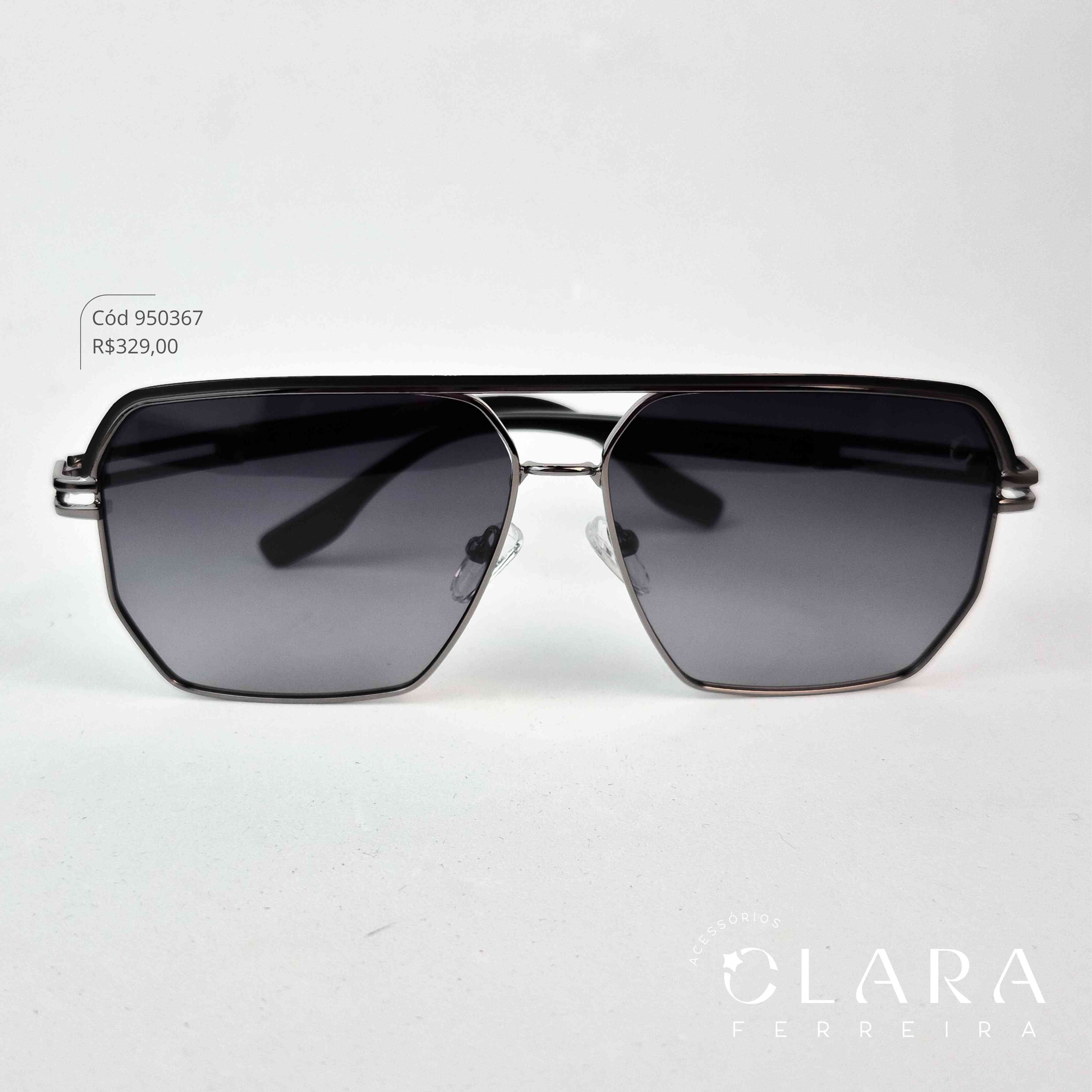 Óculos Solar REDONDO ARMAÇÃO EM METAL - INSPIRAÇÃO RAY-BAN - Lente Anti-impacto Polarizada - CZ7984-C1