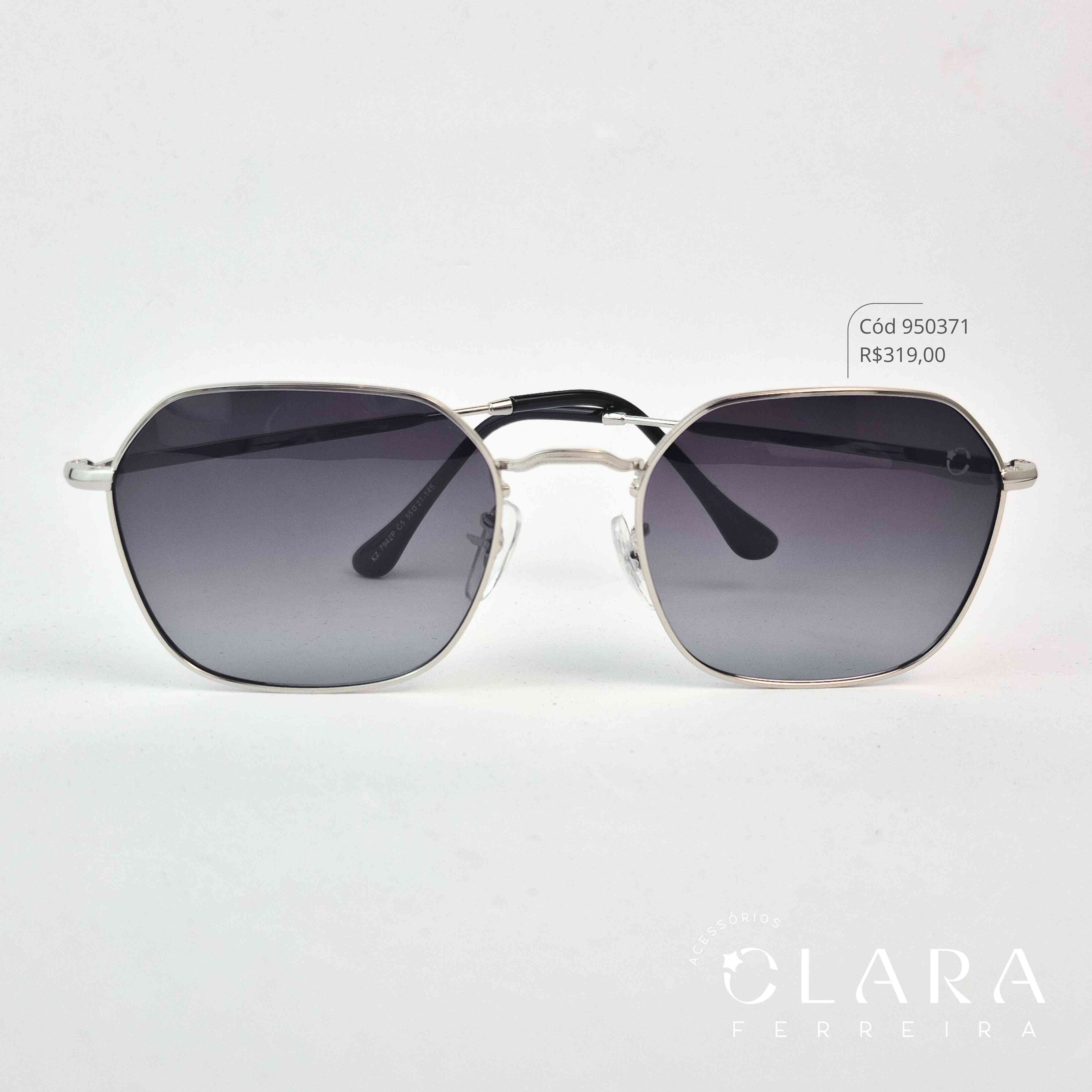 Óculos Solar REDONDO ARMAÇÃO EM METAL - INSPIRAÇÃO RAY-BAN - Lente Anti-impacto Polarizada - KZ7942P-C5
