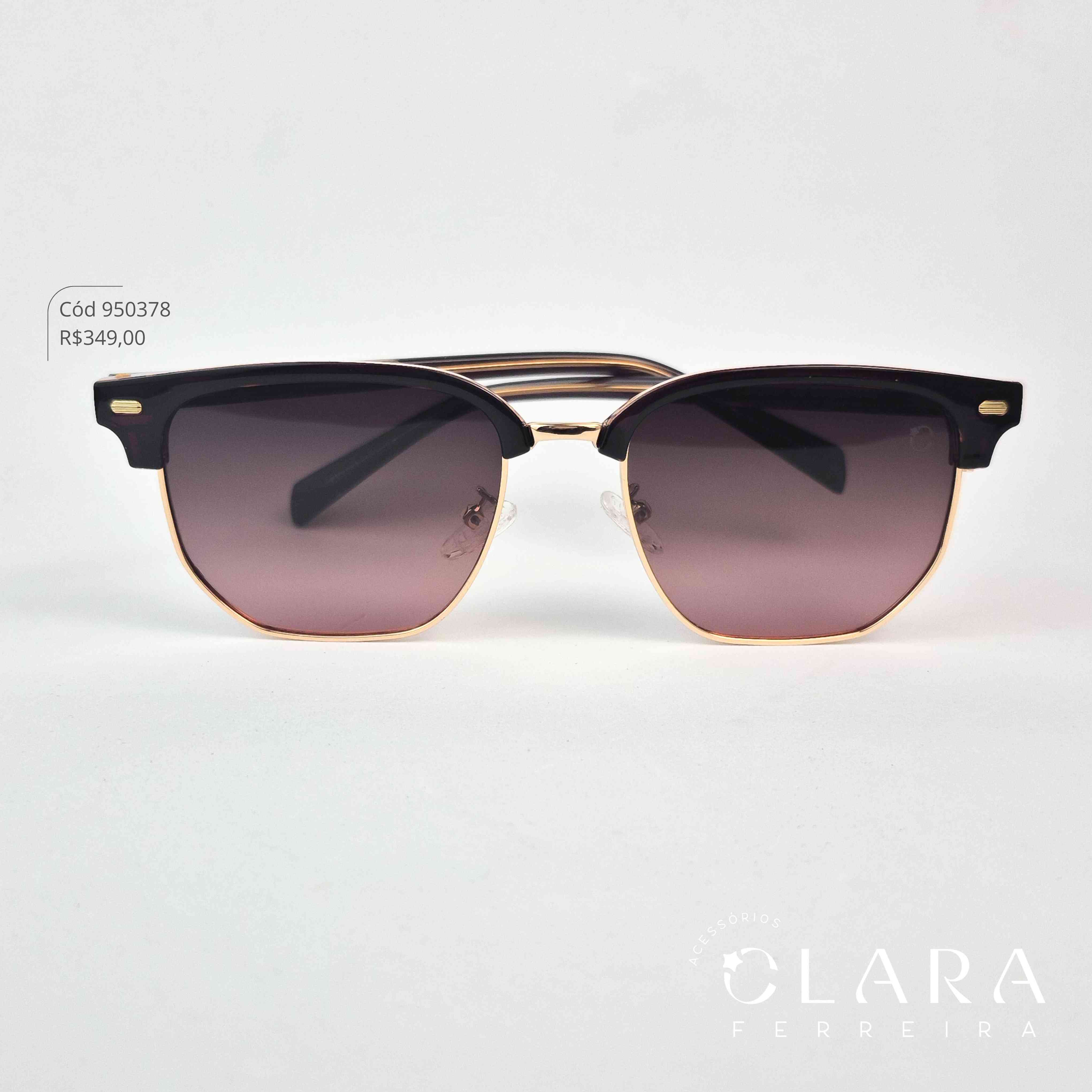 Óculos Solar BROWLINE MARROM - INSPIRAÇÃO RAY-BAN - Lente Anti-impacto Polarizada - CZ4203P-C2