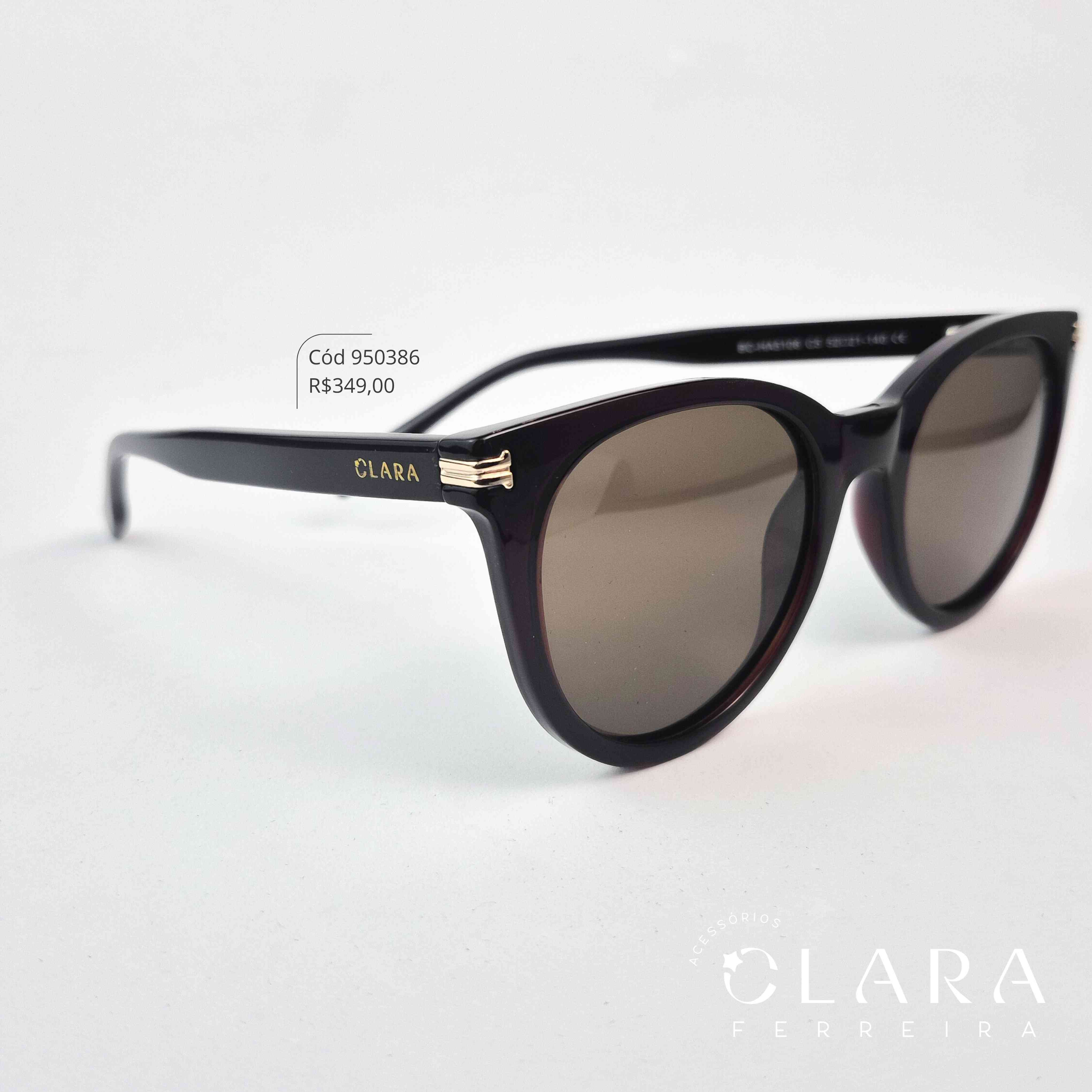 Óculos Solar REDONDO MARROM - INSPIRAÇÃO RAY-BAN - Lente Anti-impacto Polarizada - BCHA5106-C5
