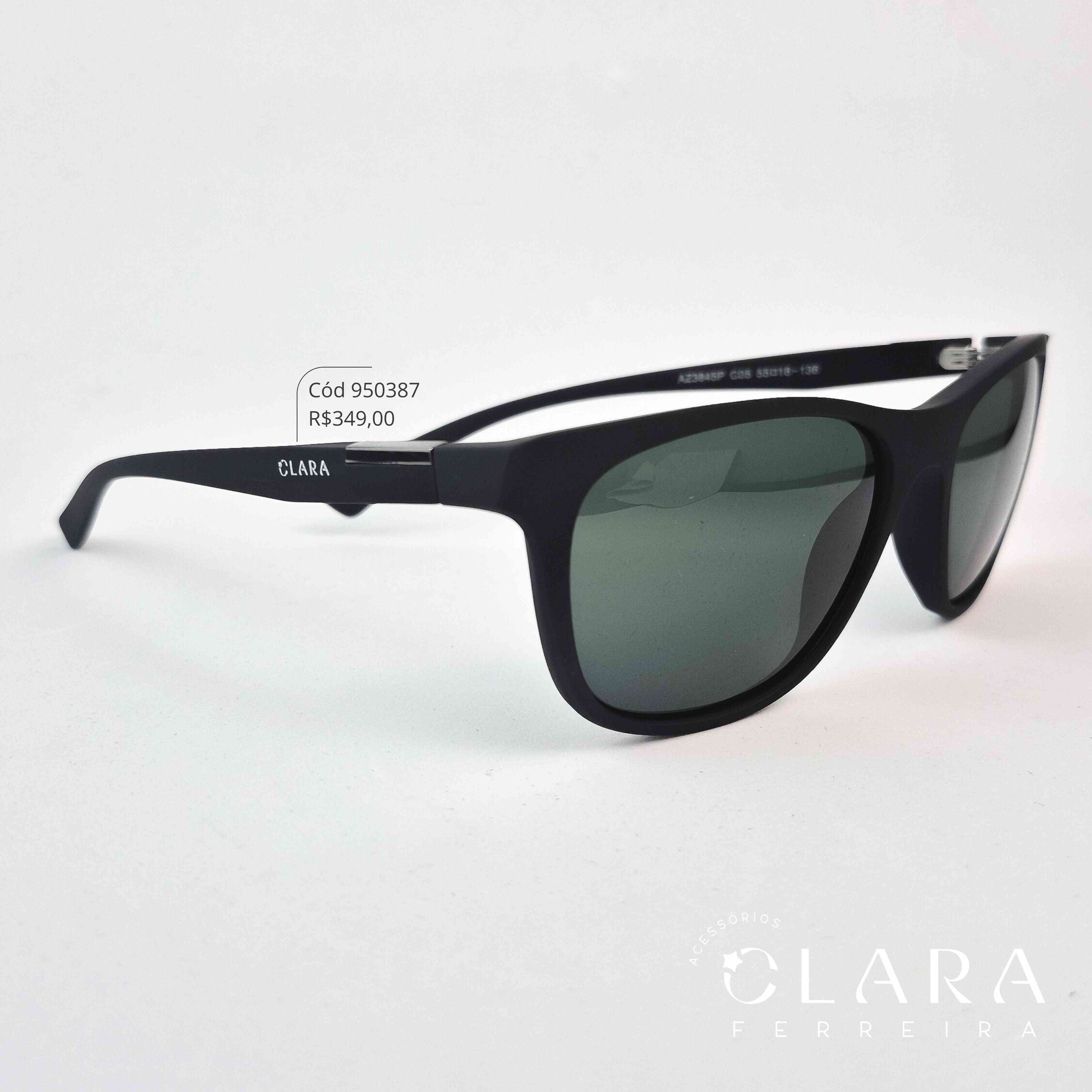 Óculos Solar MASCULINO QUADRADO PRETO - INSPIRAÇÃO RAY-BAN - Lente Anti-impacto Polarizada - AZ3845P-C5