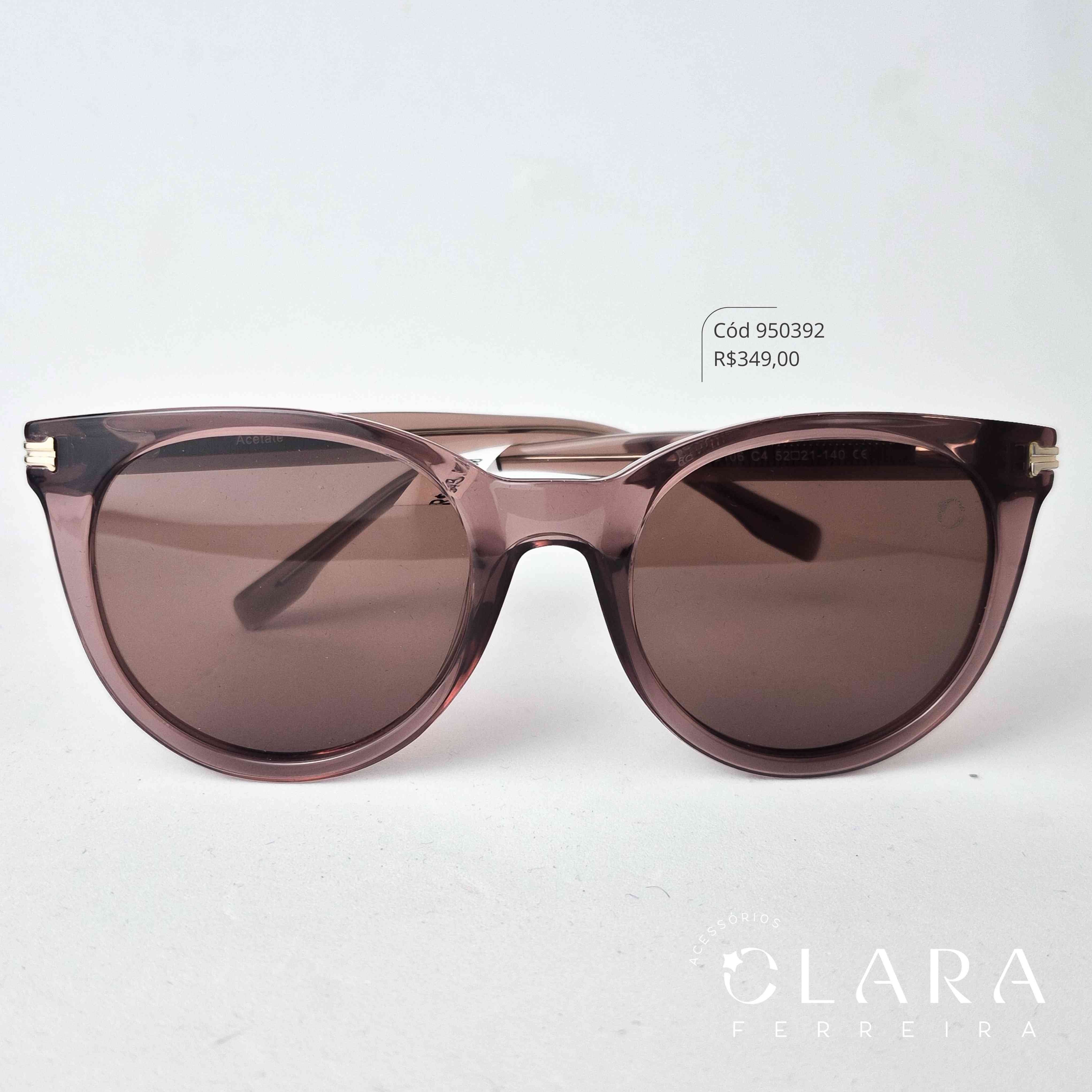 Óculos Solar REDONDO MARROM FUMÊ - INSPIRAÇÃO RAY-BAN - Lente Anti-impacto Polarizada - BCHA5106-C4