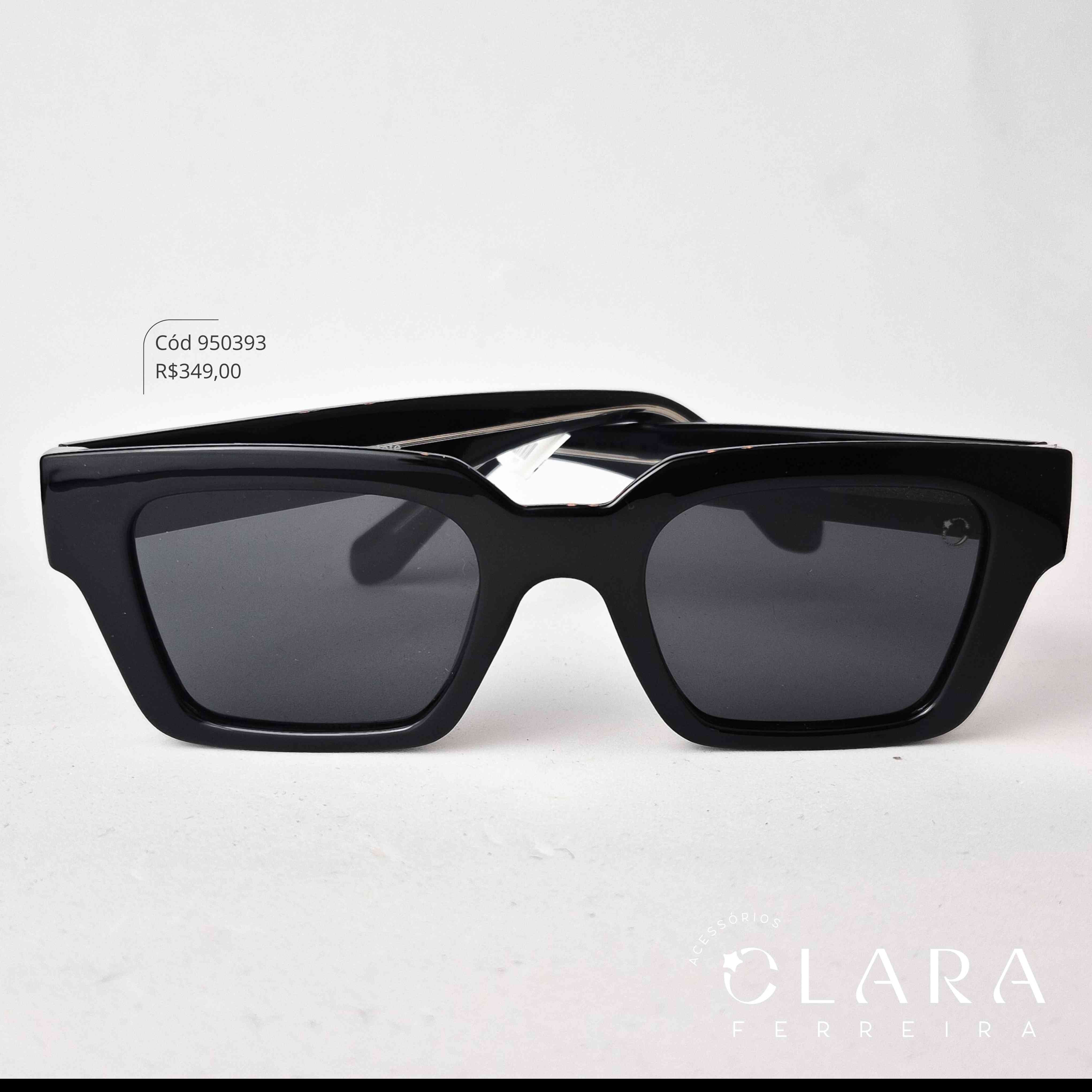 Óculos Solar QUADRADO PRETO - INSPIRAÇÃO GUCCI - Lente Anti-impacto Polarizada - BCHA046P-C1