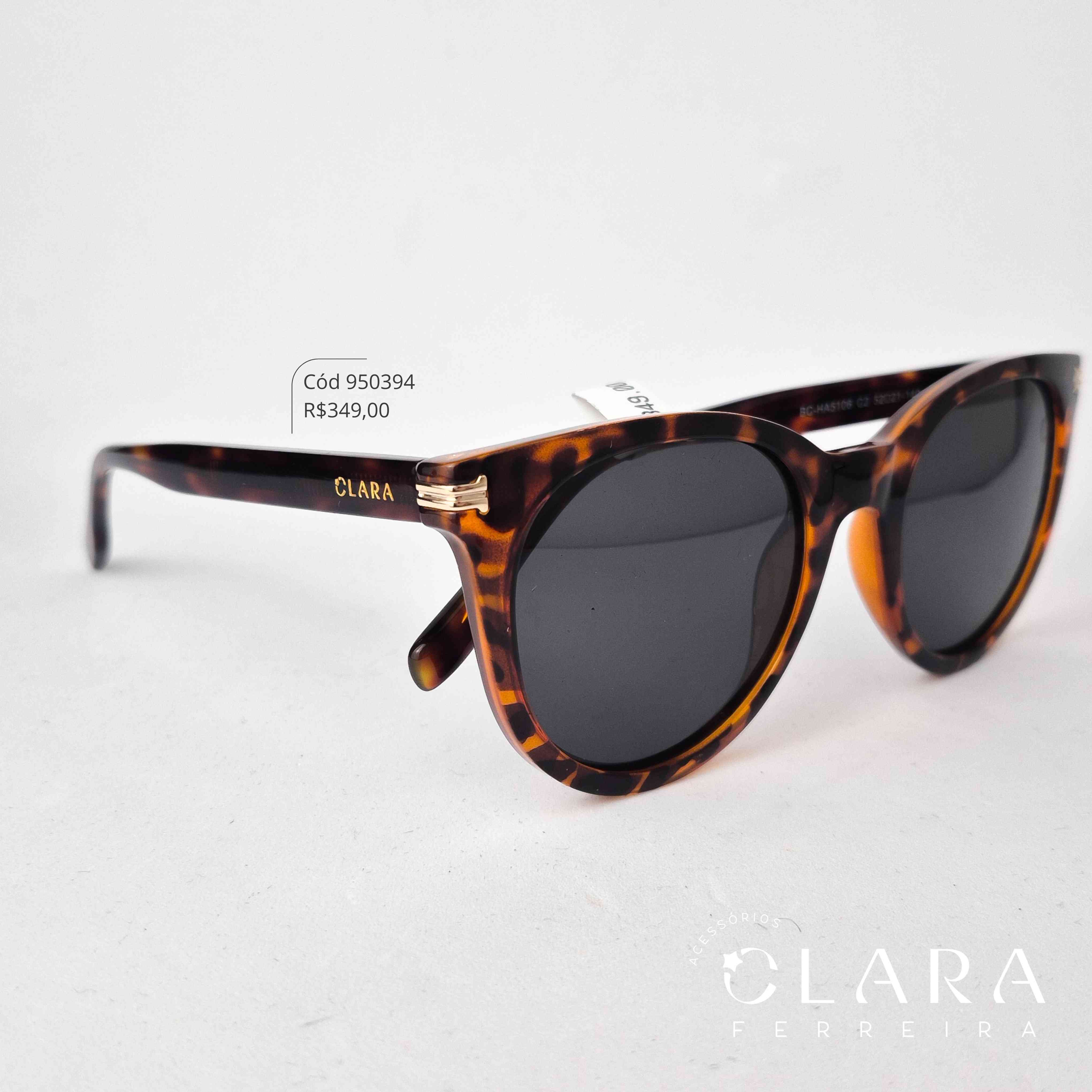 Óculos Solar REDONDO ONÇA MARROM - INSPIRAÇÃO RAY-BAN - Lente Anti-impacto Polarizada - BCHA5106-C2