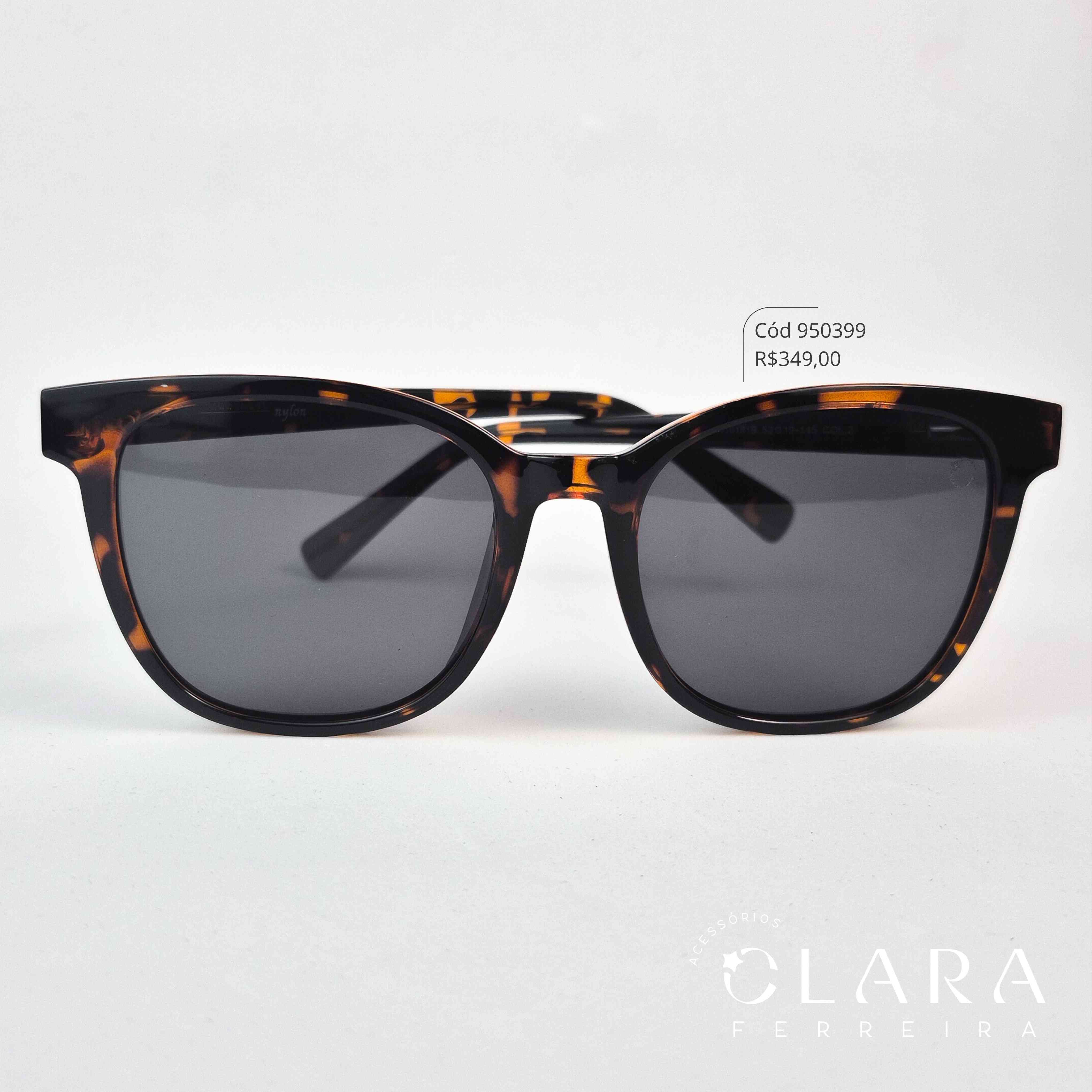 Óculos Solar REDONDO ONÇA MARROM - INSPIRAÇÃO RAY-BAN - Lente Anti-impacto Polarizada - HA10181B-C2