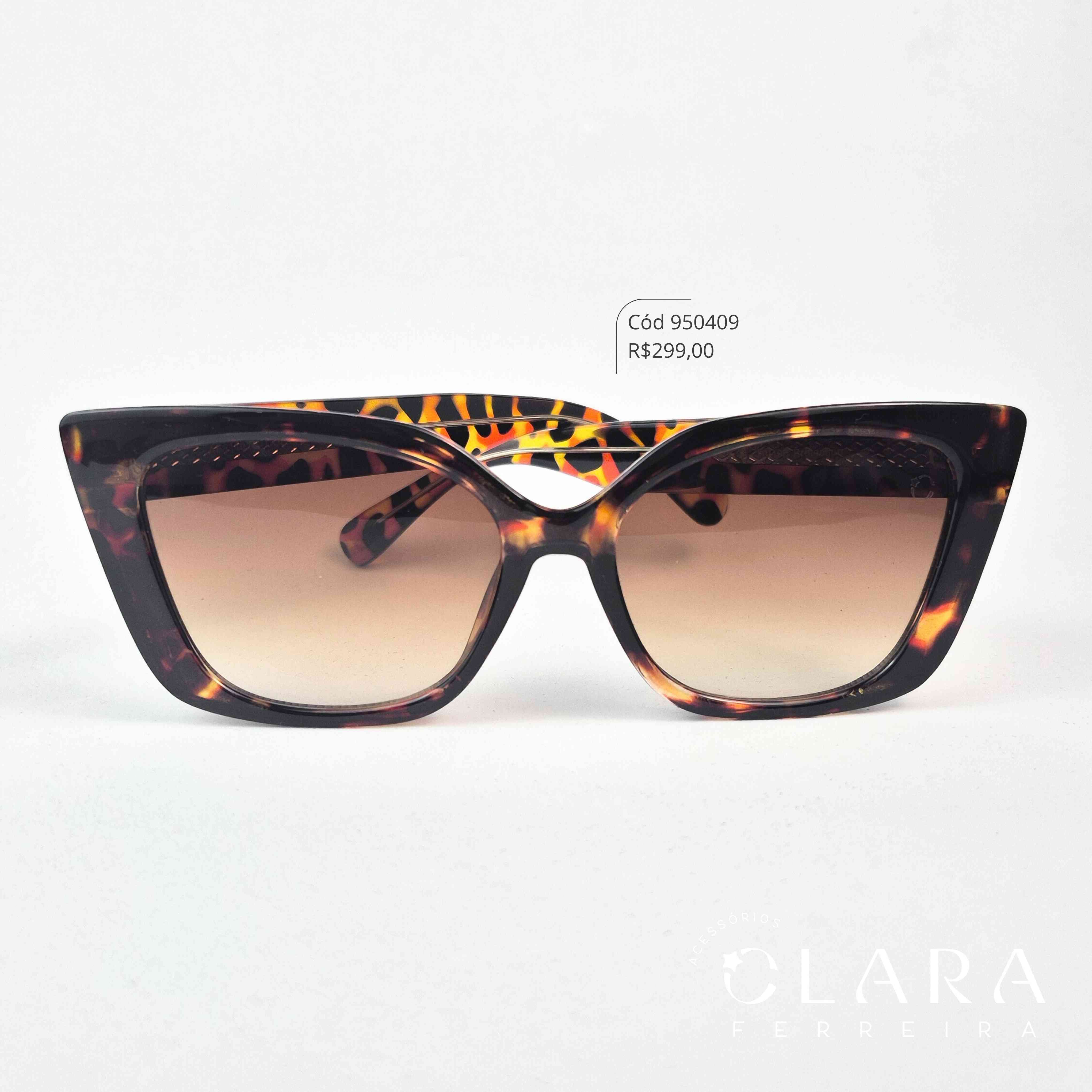 Óculos Solar GATINHO ONÇA MARROM - INSPIRAÇÃO GUCCI - Lente Resina - AF81101C-C3