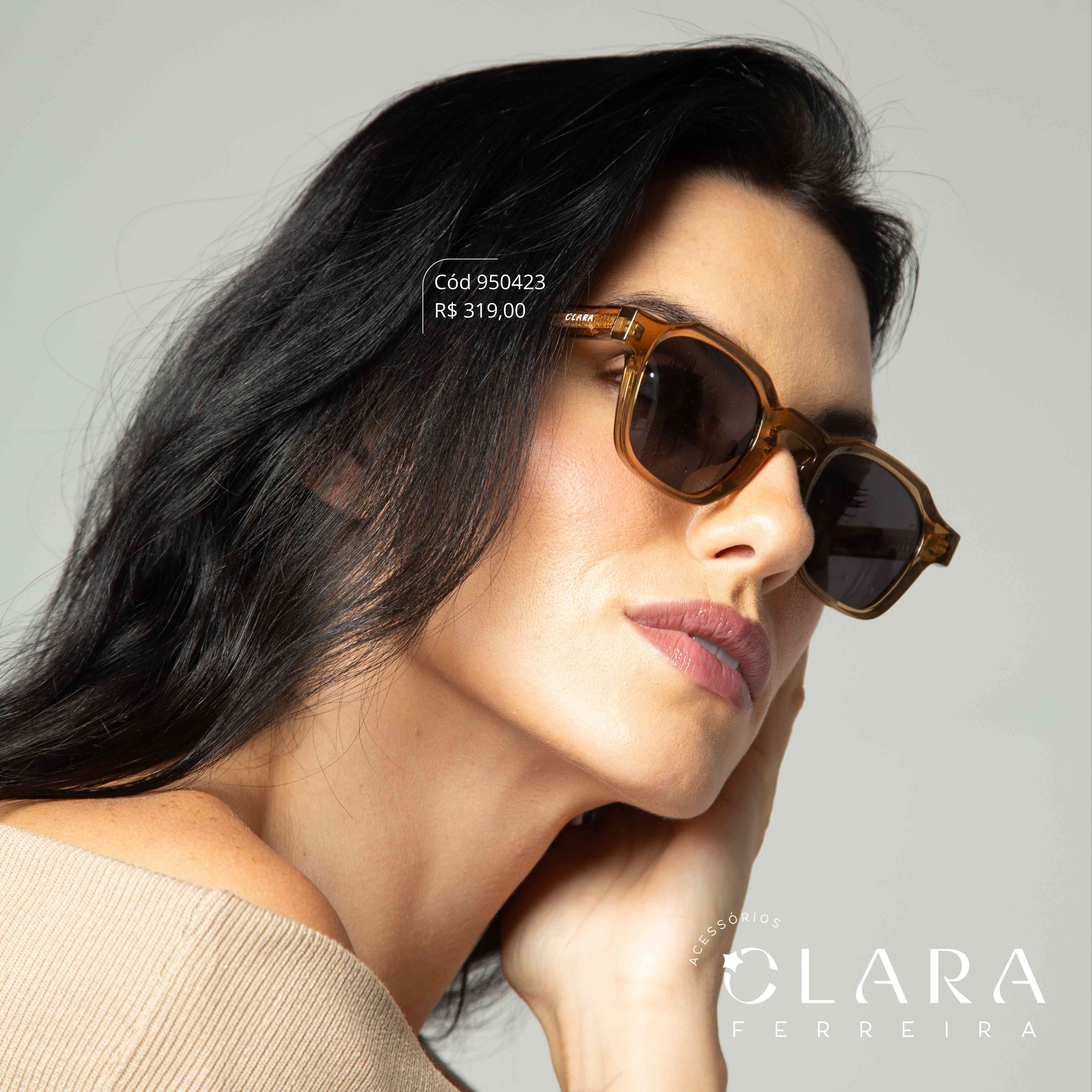 Óculos Solar REDONDO FUMÊ - INSPIRAÇÃO RAY-BAN - Lente Anti-impacto Polarizada - BK1001-C3