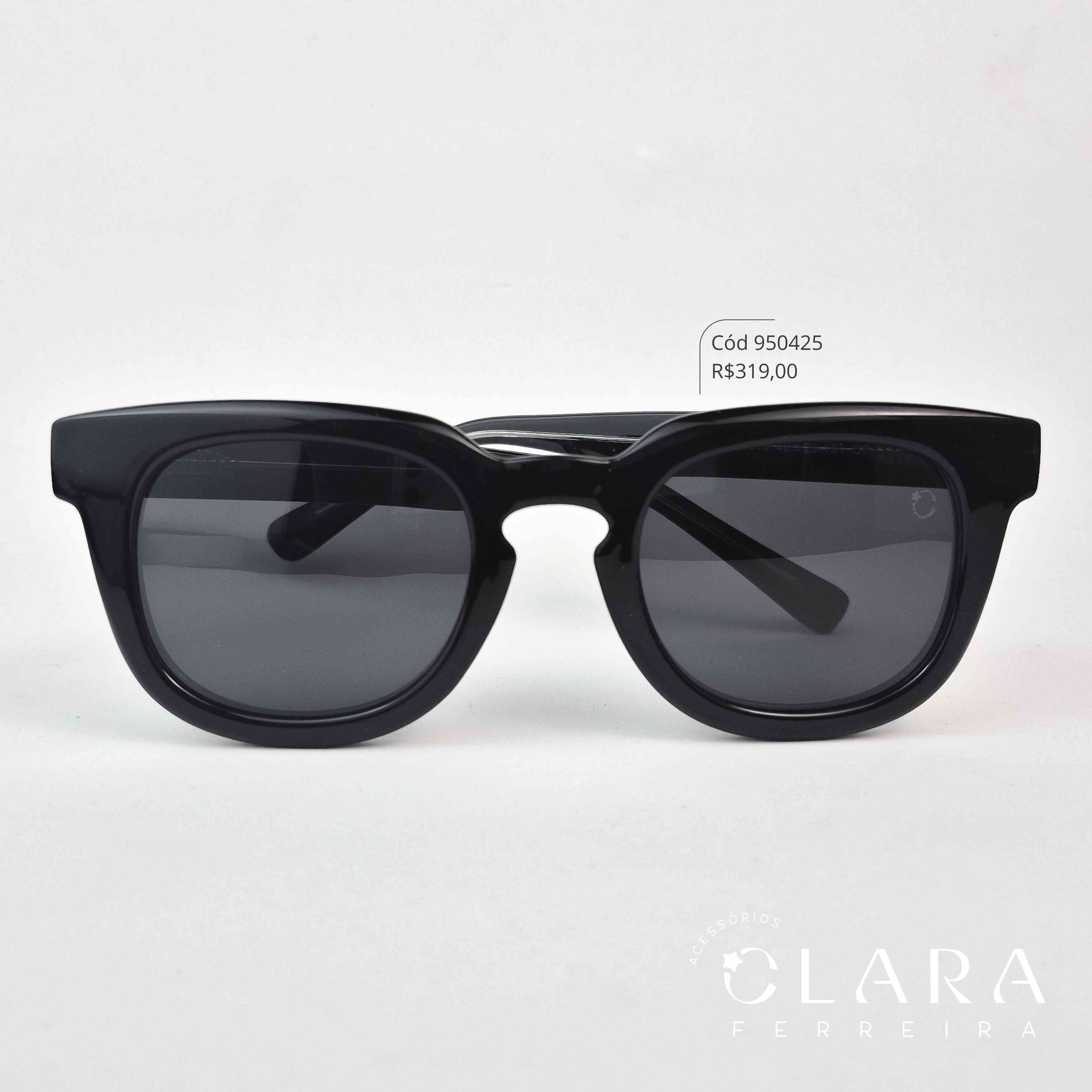 Óculos Solar REDONDO PRETO - INSPIRAÇÃO RAY-BAN - Lente Anti-impacto Polarizada - BK1019-C1