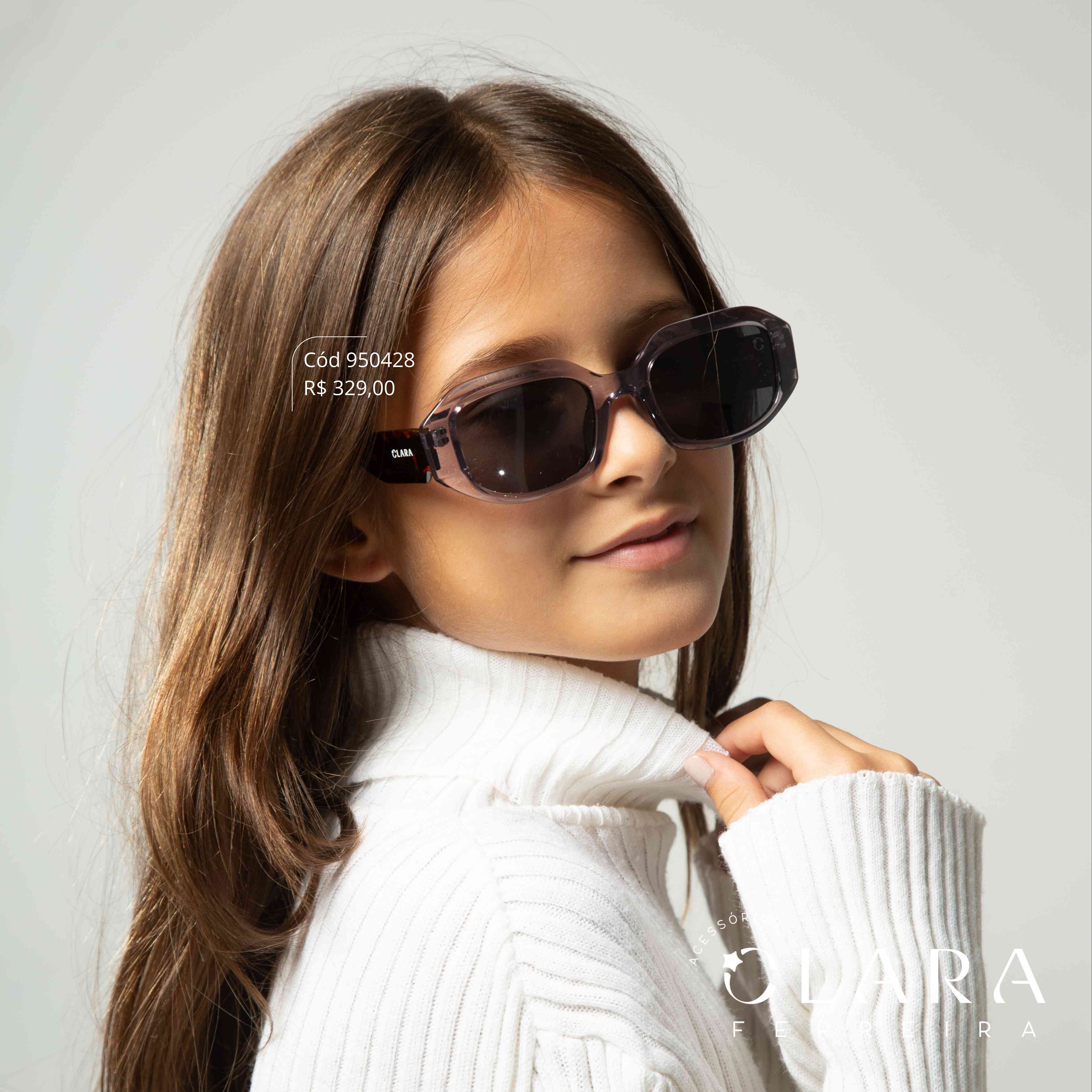 Óculos Solar RETRO FUMÊ - INSPIRAÇÃO GUCCI - Lente Anti-impacto Polarizada - BK1014-C6