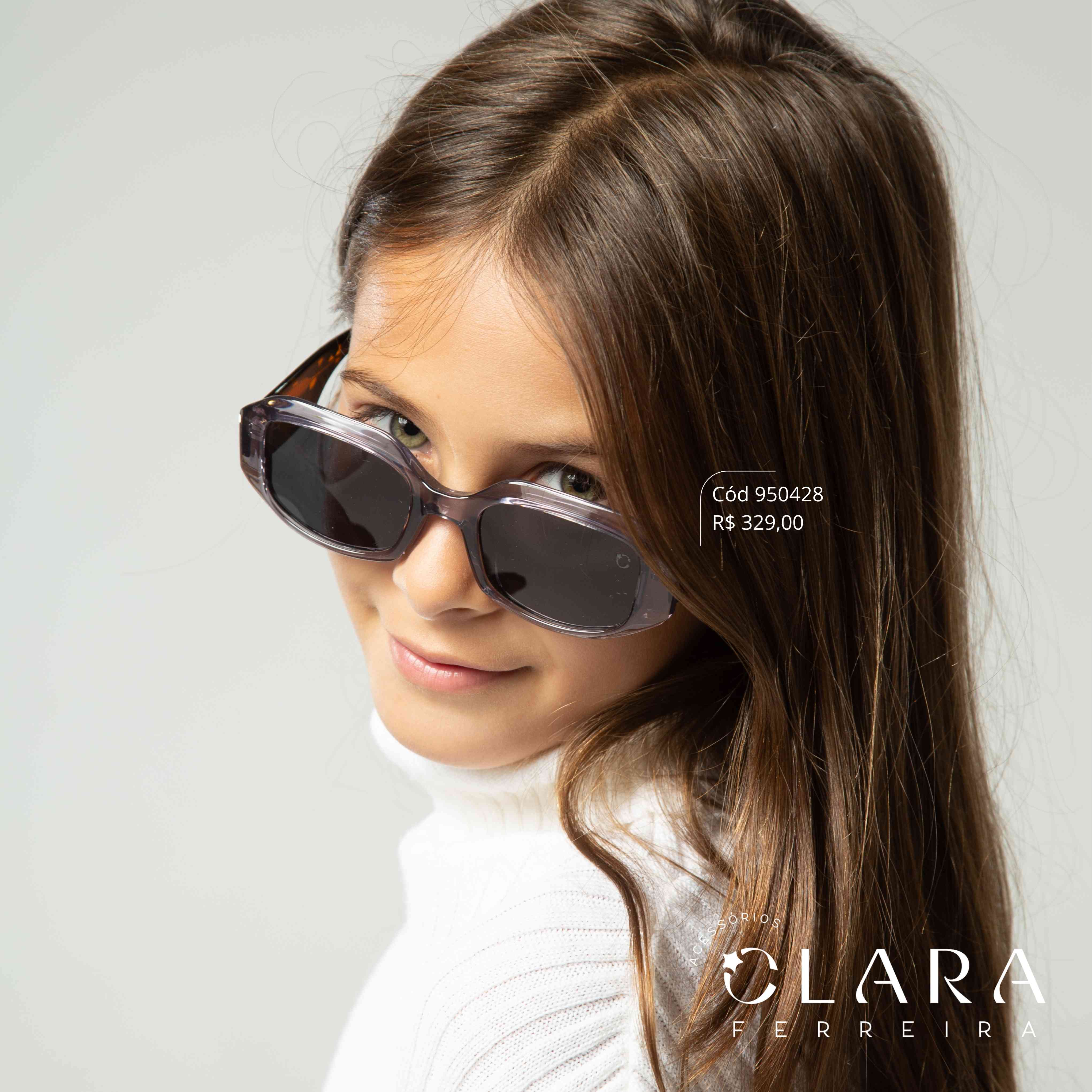 Óculos Solar RETRO FUMÊ - INSPIRAÇÃO GUCCI - Lente Anti-impacto Polarizada - BK1014-C6