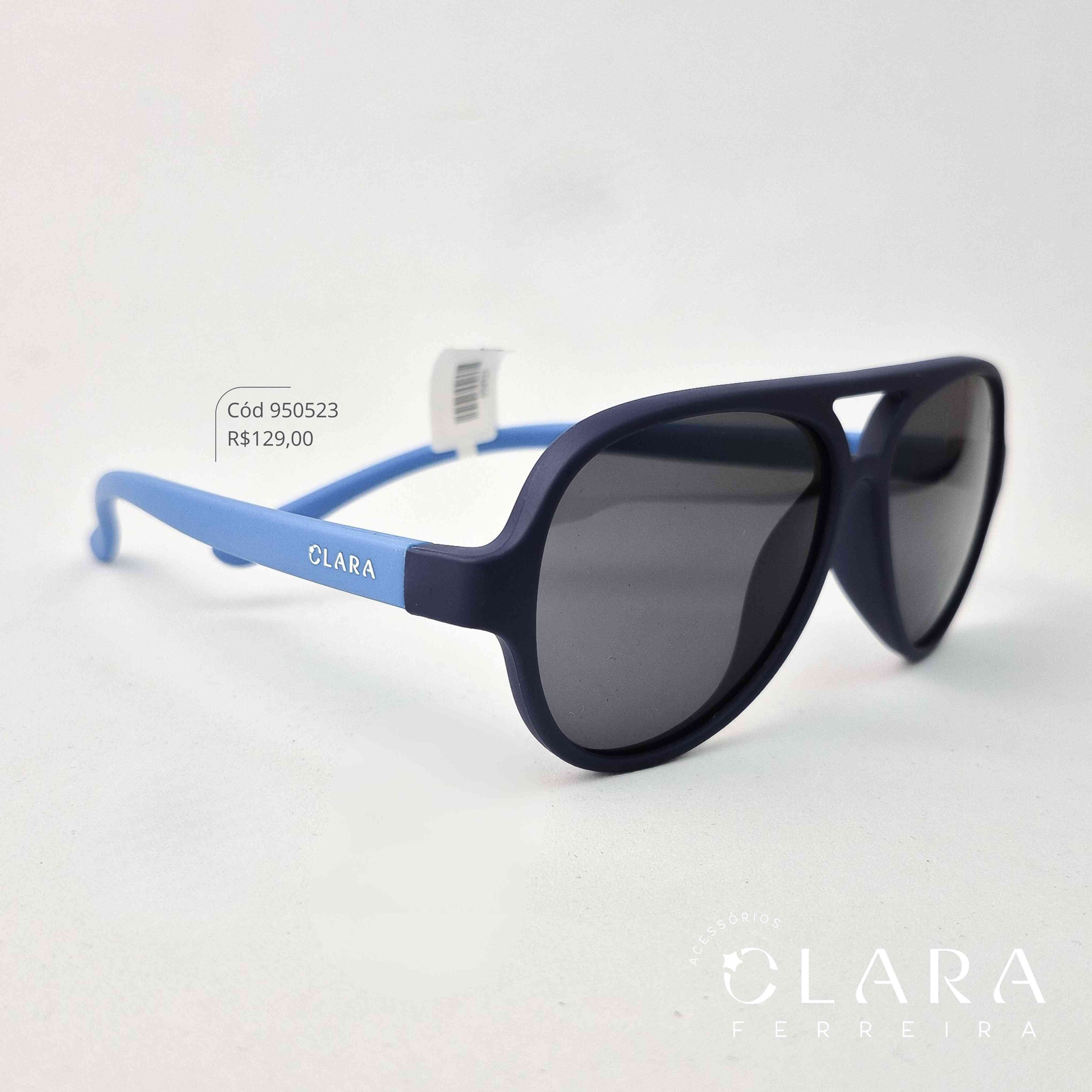 Óculos Solar INFANTIL AVIADOR AZUL - CLARINHA KIDS - Lente Anti-impacto Polarizada - S893P-31