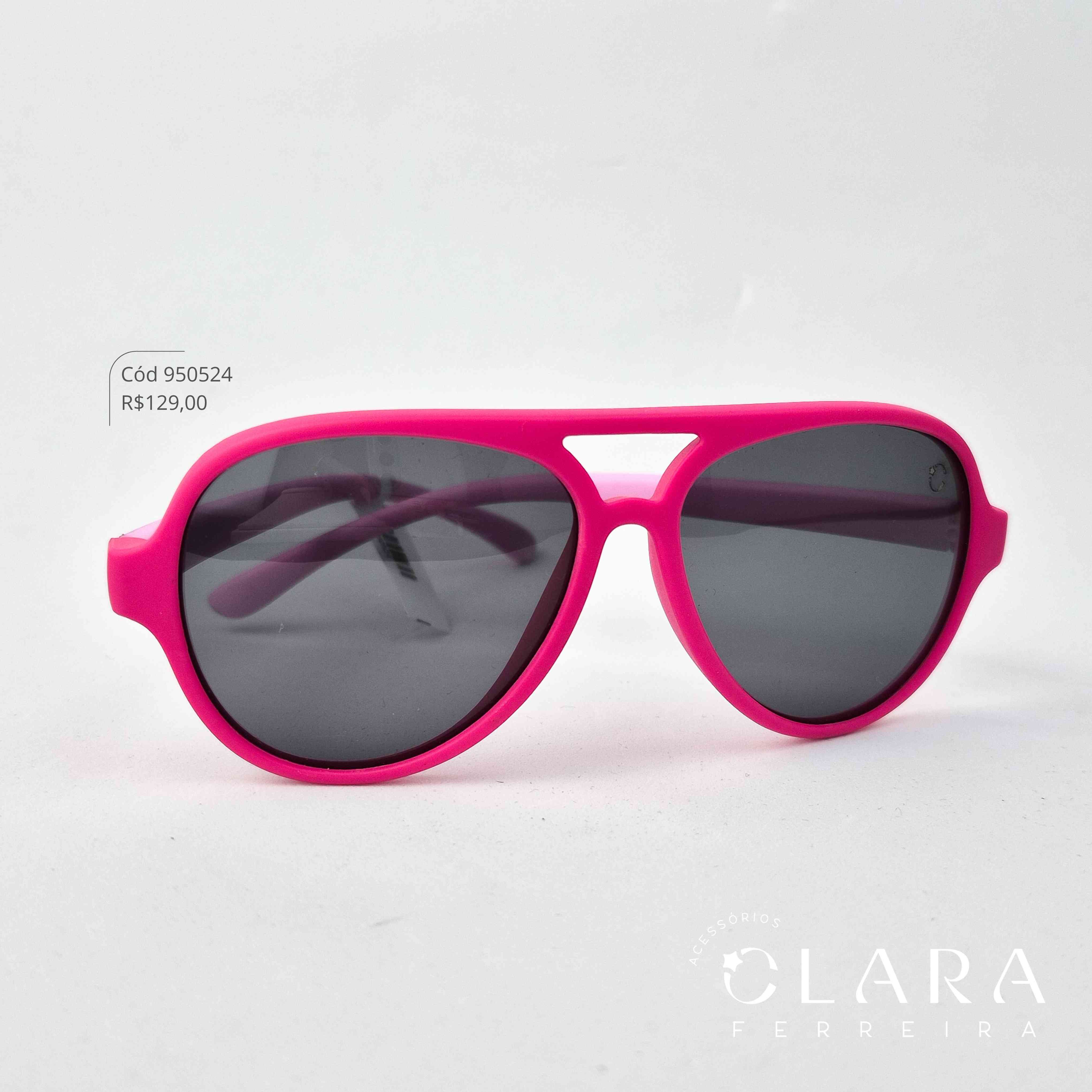 Óculos Solar INFANTIL AVIADOR ROSA - CLARINHA KIDS - Lente Anti-impacto Polarizada - S893P-30