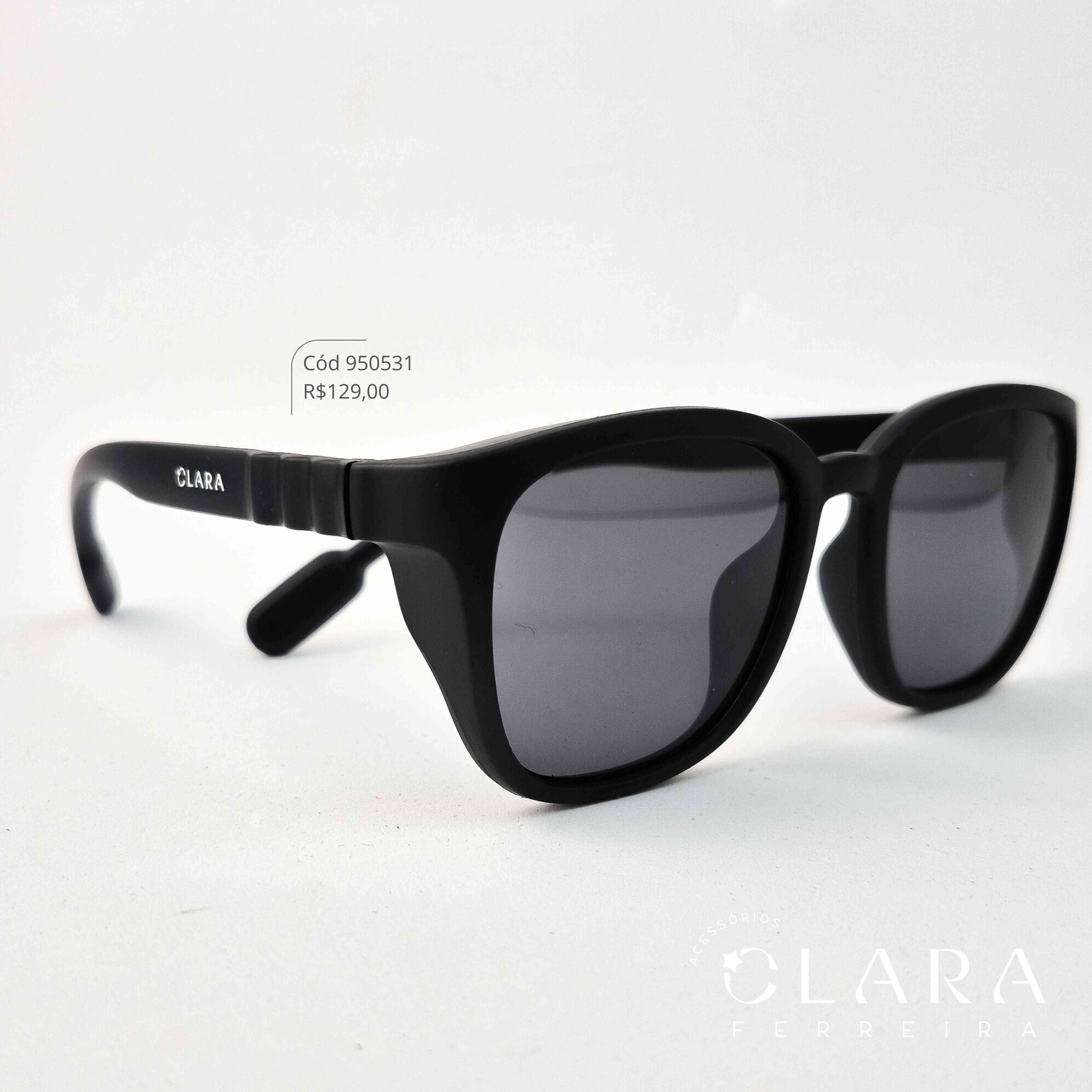 Óculos Solar INFANTIL PRETO - CLARINHA KIDS - Lente Anti-impacto Polarizada - S8449P-13
