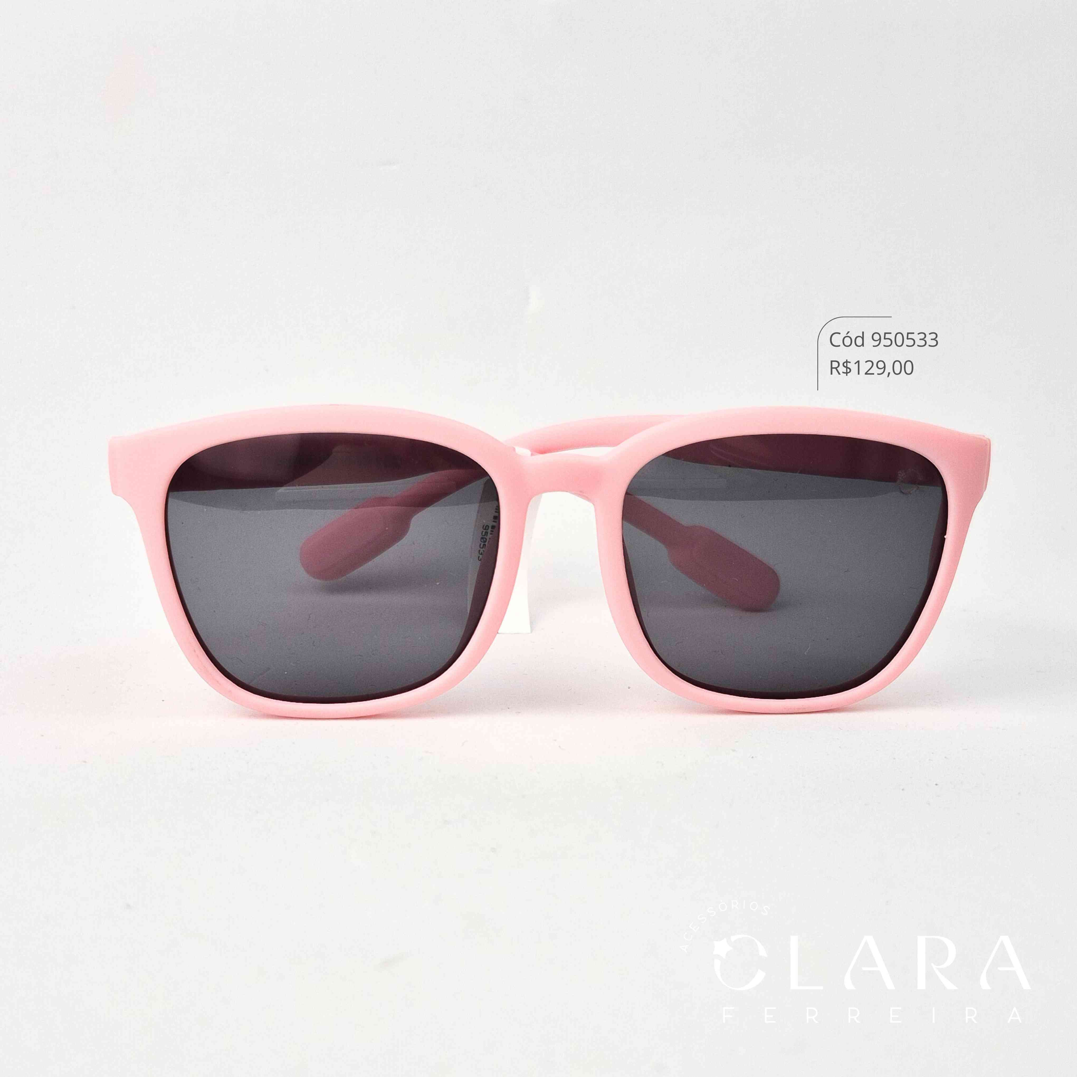 Óculos Solar INFANTIL ROSA - CLARINHA KIDS - Lente Anti-impacto Polarizada - S8449P-22