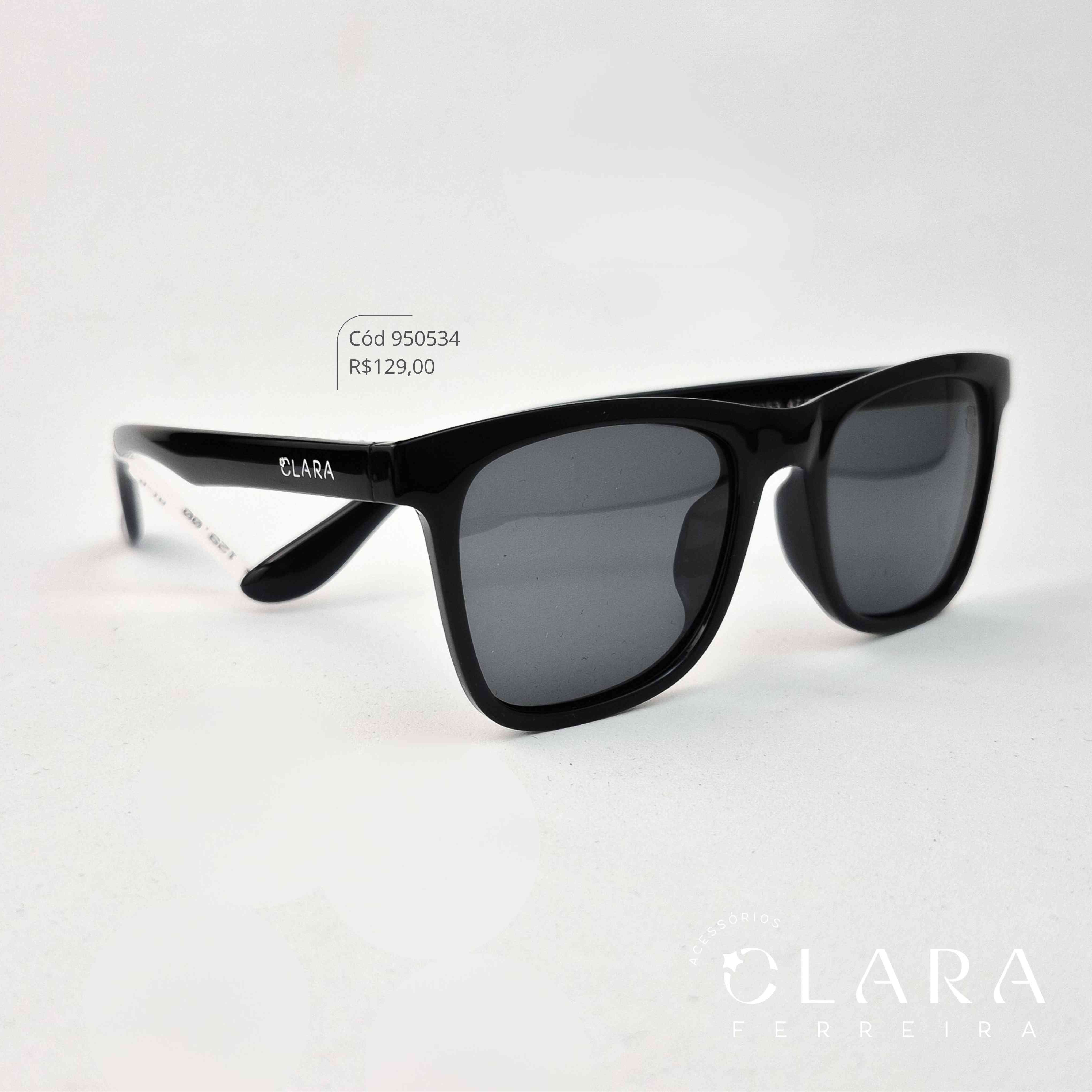 Óculos Solar INFANTIL PRETO - CLARINHA KIDS - Lente Anti-impacto Polarizada - OT6053-C1