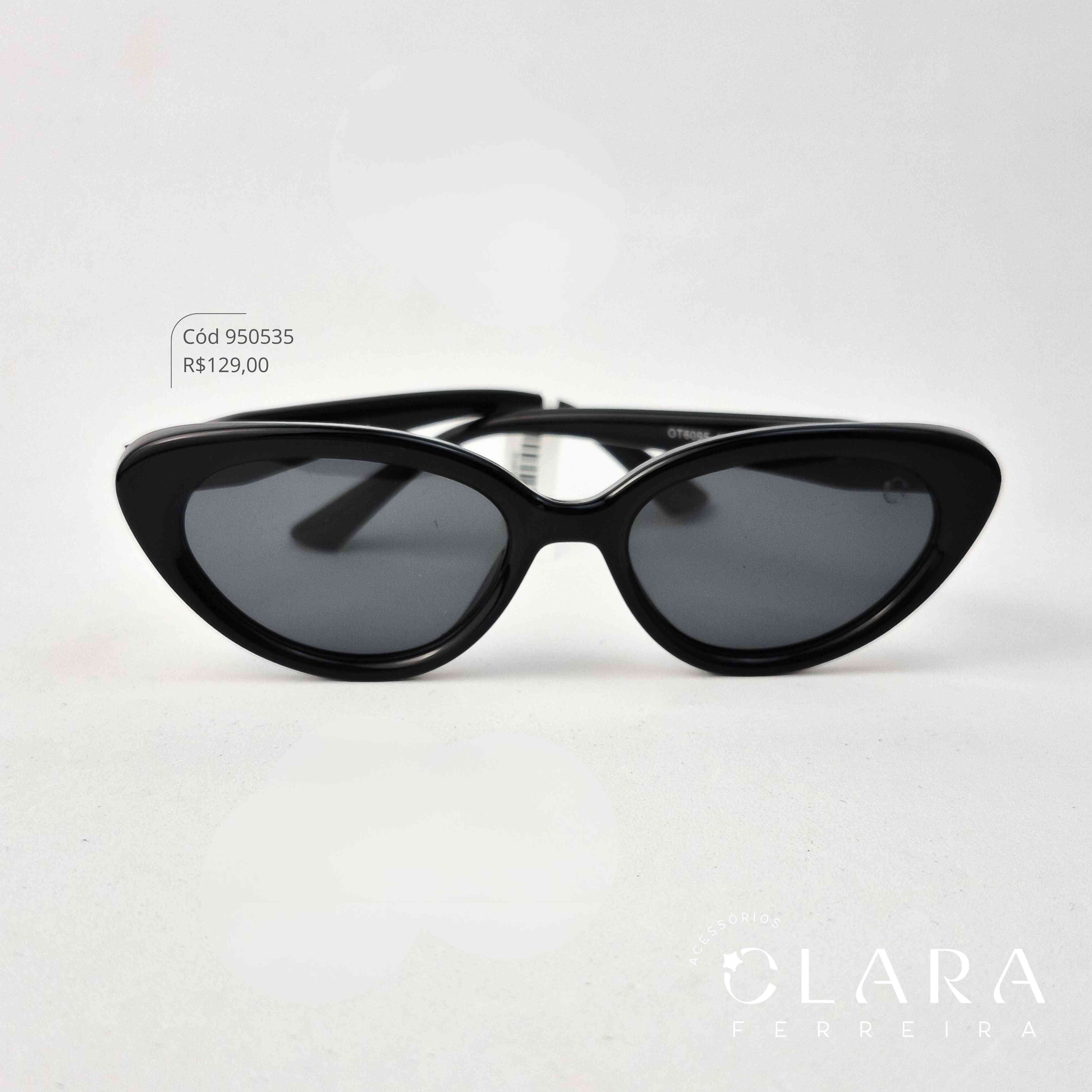 Óculos Solar INFANTIL GATINHO PRETO - CLARINHA KIDS - Lente Anti-impacto Polarizada - OT6095-C1