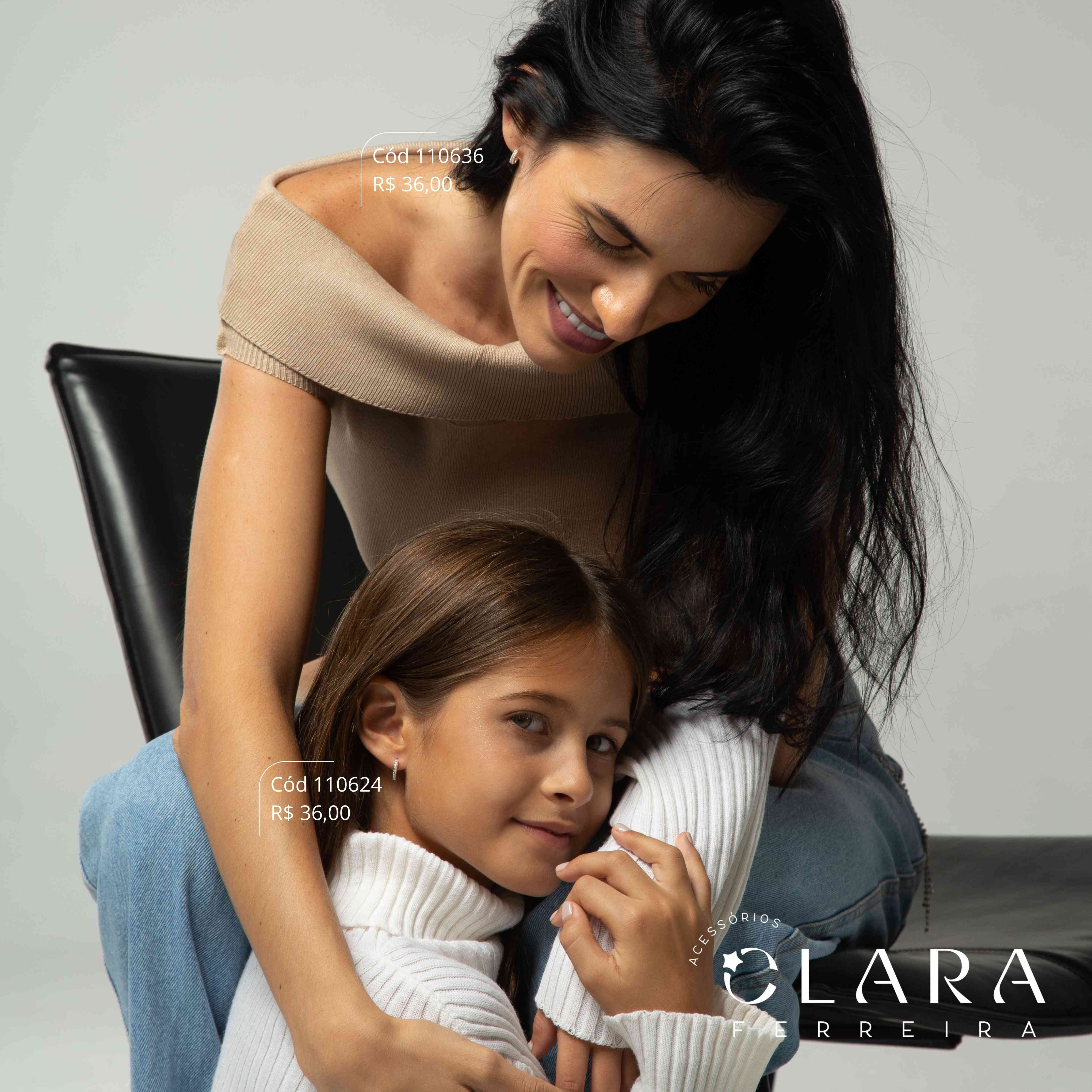 BRINCO ARGOLINHA CLICK 1 FILEIRA MICROZIRCÔNIAS C/ BORDA PONTILHADA - 11X2MM - Banho de Prata