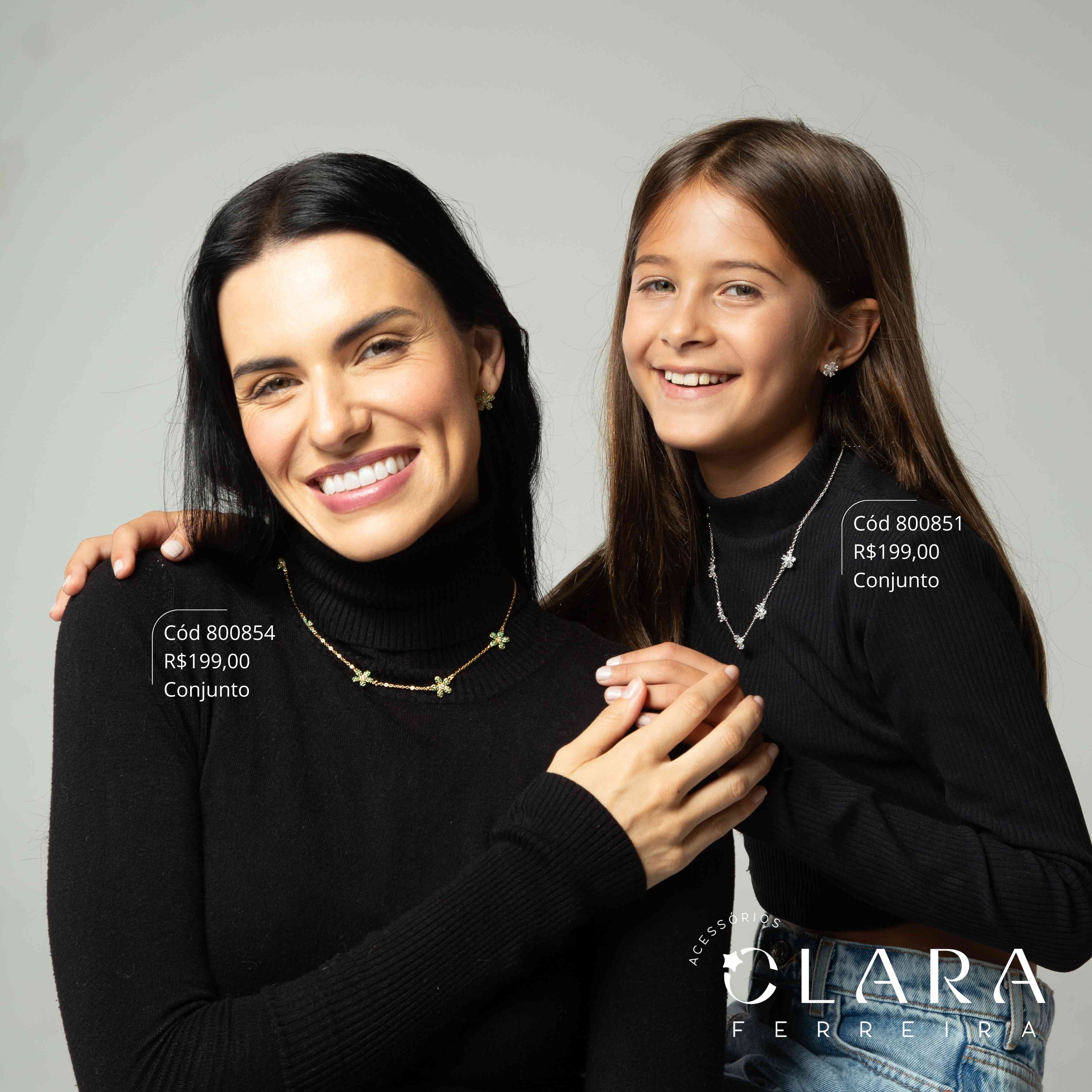 CONJUNTO COLAR ELOS C/ 7 FLORES PETALAS ZIRCÔNIAS GOTA C/ MIOLO ZIRCÔNIA REDONDA E BRINCO FLOR PETALAS ZIRCÔNIAS GOTA C/ MIOLO ZIRCÔNIA REDONDA - 10MM - 45CM - Banho de Prata