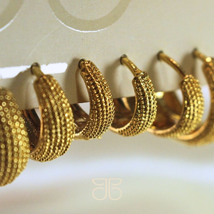 TRIO M DE ARGOLAS DIAMANTADAS