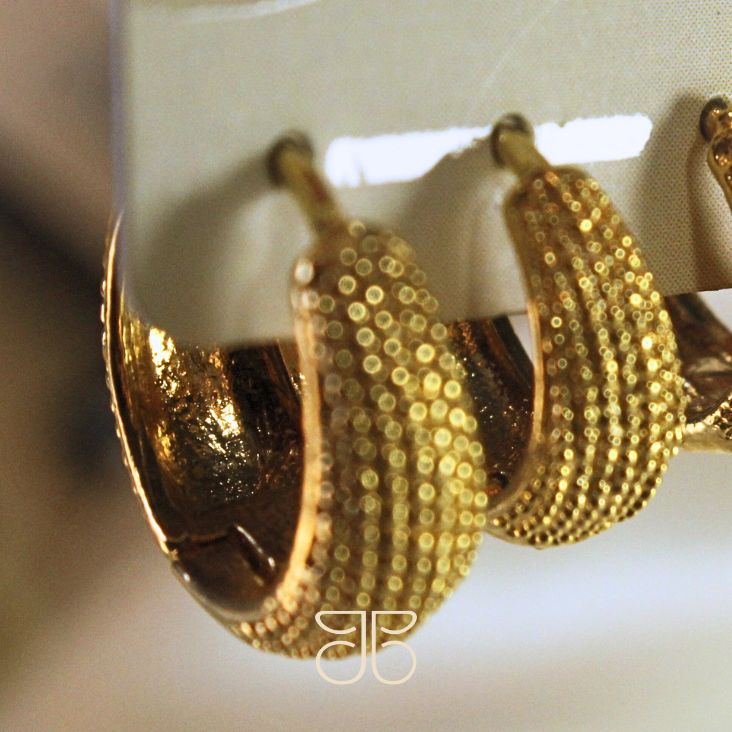 TRIO M DE ARGOLAS DIAMANTADAS