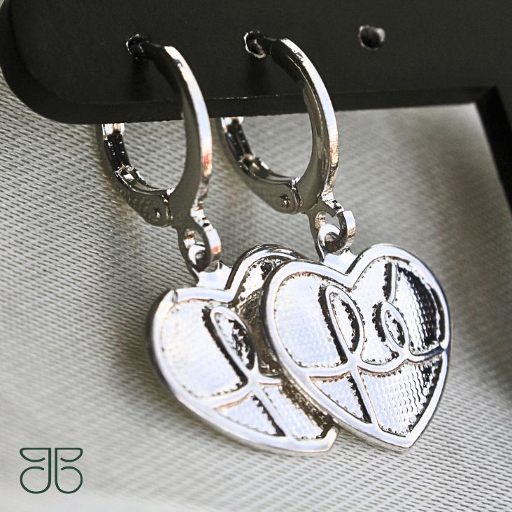 BRINCO ARGOLA CLICK PINGENTE DIAMANTADO CORAÇÃO FÉ