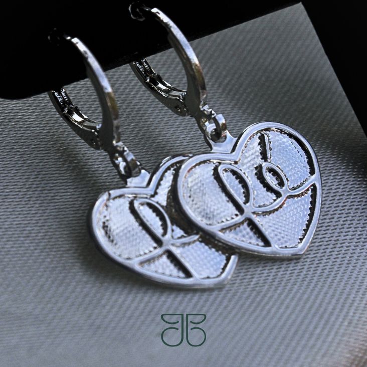 BRINCO ARGOLA CLICK PINGENTE DIAMANTADO CORAÇÃO FÉ