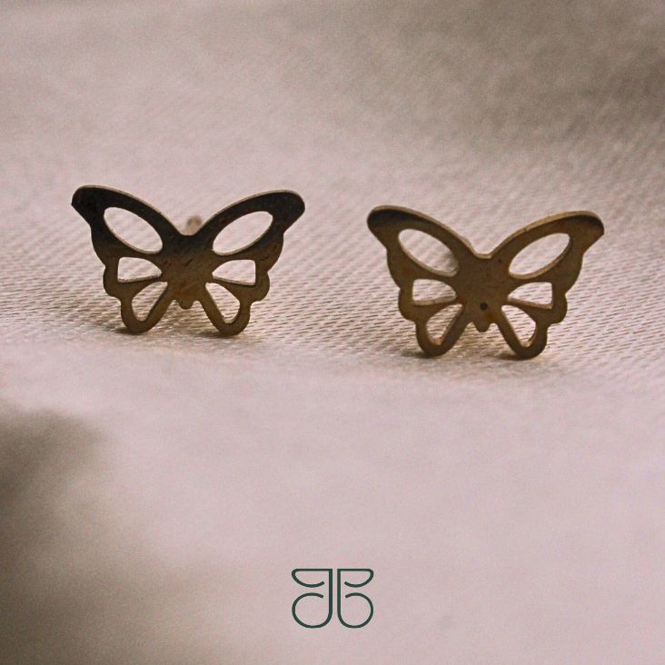 BRINCO BORBOLETINHA VAZADA AÇO STEEL