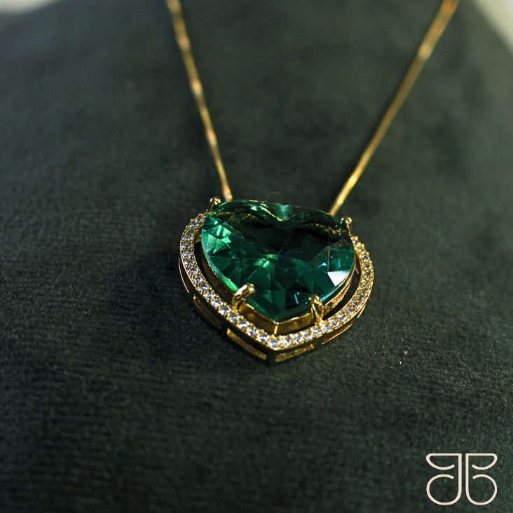 CONJUNTO PEDRA CORAÇÃO VERDE