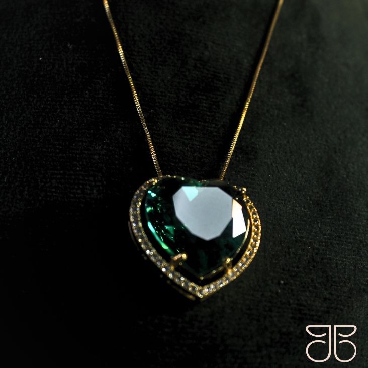 CONJUNTO PEDRA CORAÇÃO VERDE