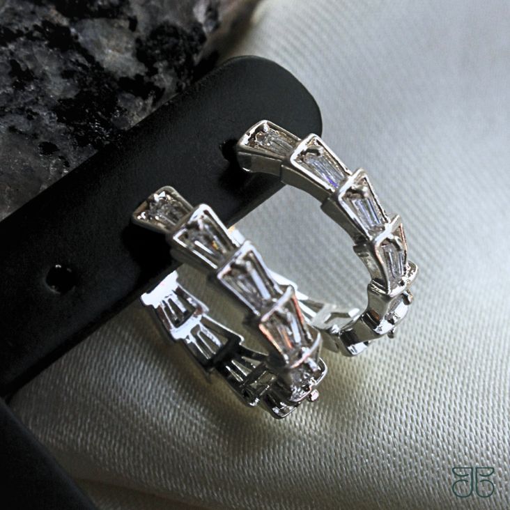 ARGOLINHA FILETES DE ZIRCÔNIA CRISTAL PRATA