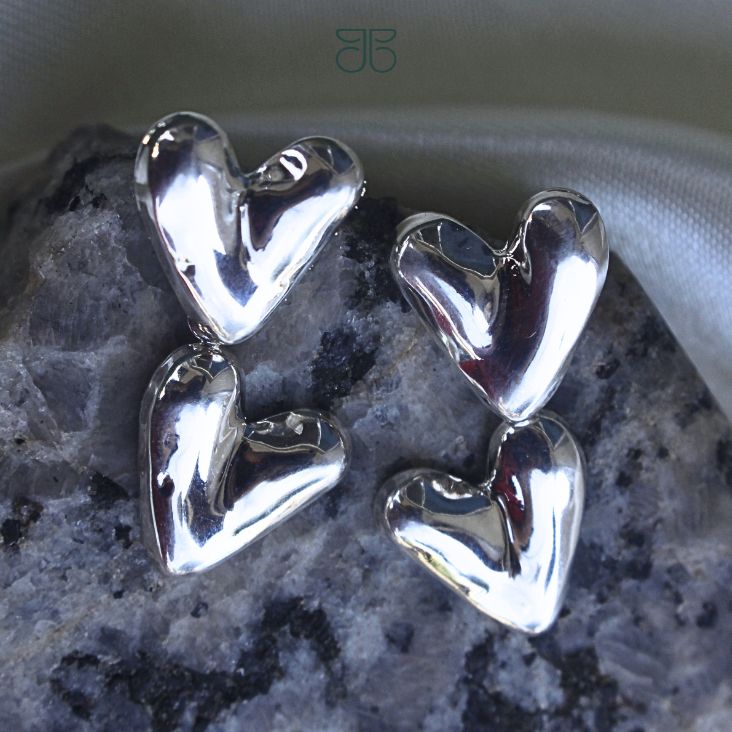 BRINCO 2 CORAÇÕES ABSTRATOS PEND PRATA