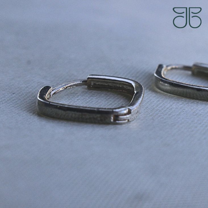 BRINCO TRIO QUADRADO ARREDONDADO PRATA