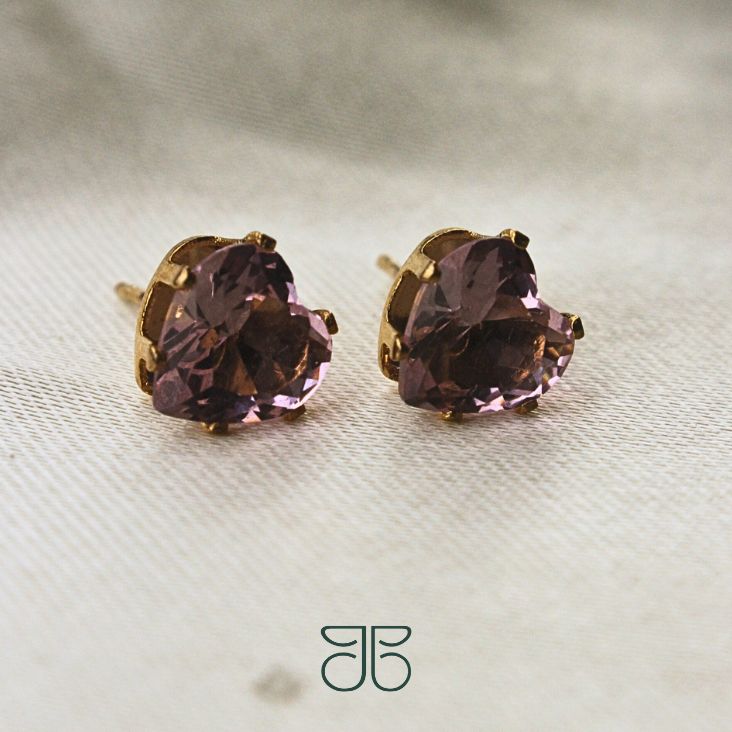 BRINCO CORAÇÃO G PEDRA ROSA