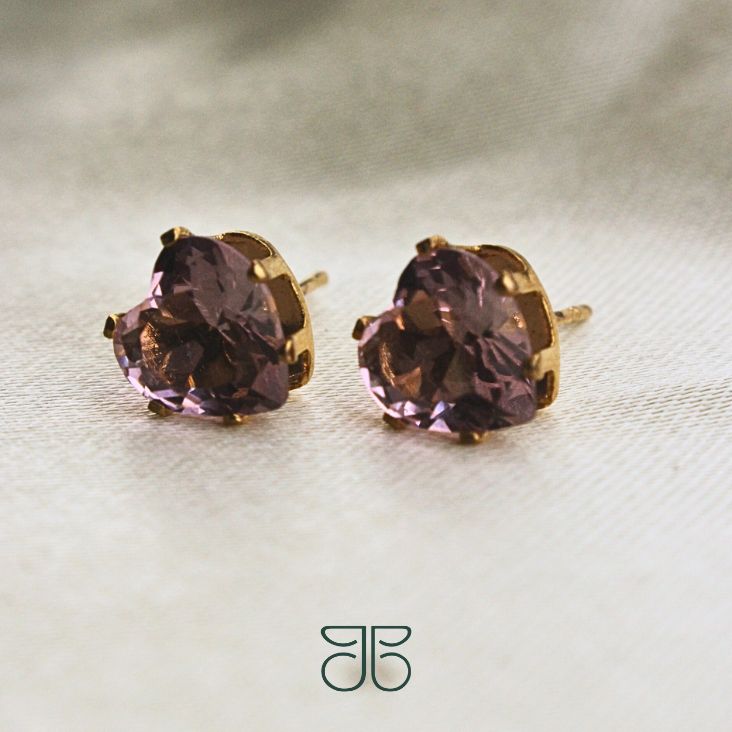 BRINCO CORAÇÃO G PEDRA ROSA