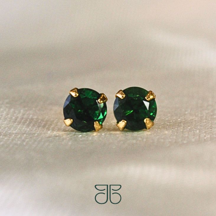 BRINCO SOLITÁRIO PEDRA VERDE