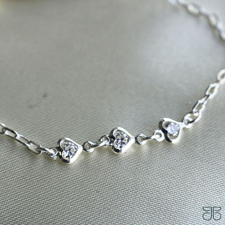 PULSEIRA INFANTIL ELO CARTIE 3 CORAÇÕES ZIRCÔNIA