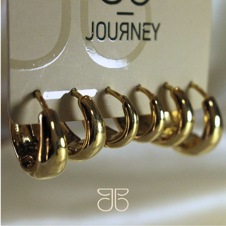 BRINCO TRIO DE ARGOLA LISA OURO