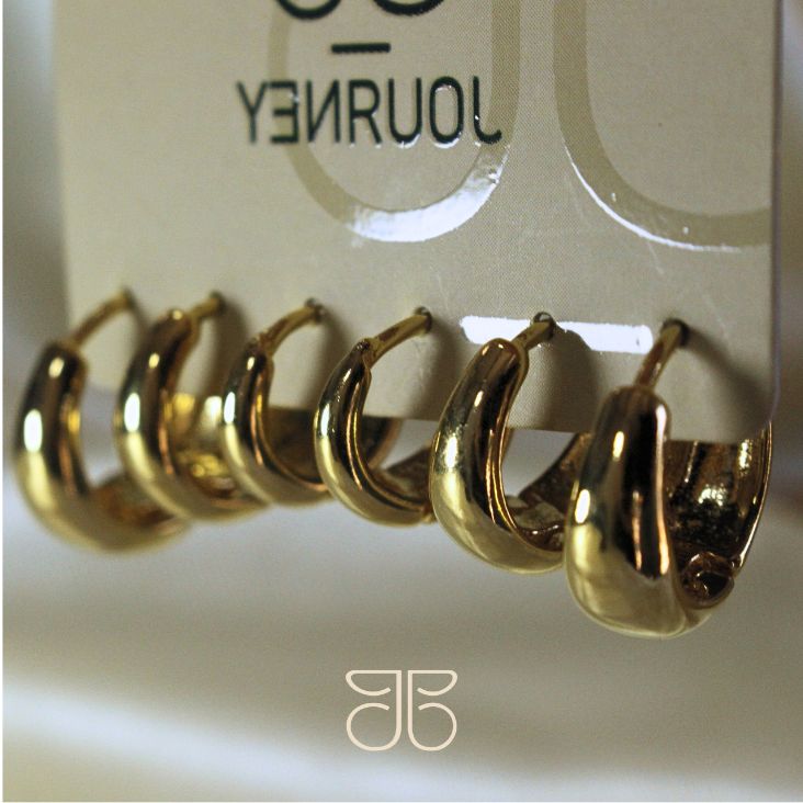 BRINCO TRIO DE ARGOLA LISA OURO