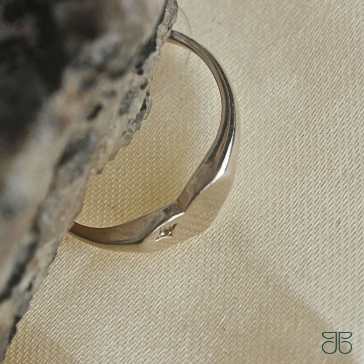 ANEL CORAÇÃO CHAPA PEDRINHA ZIRCÔNIA PRATA