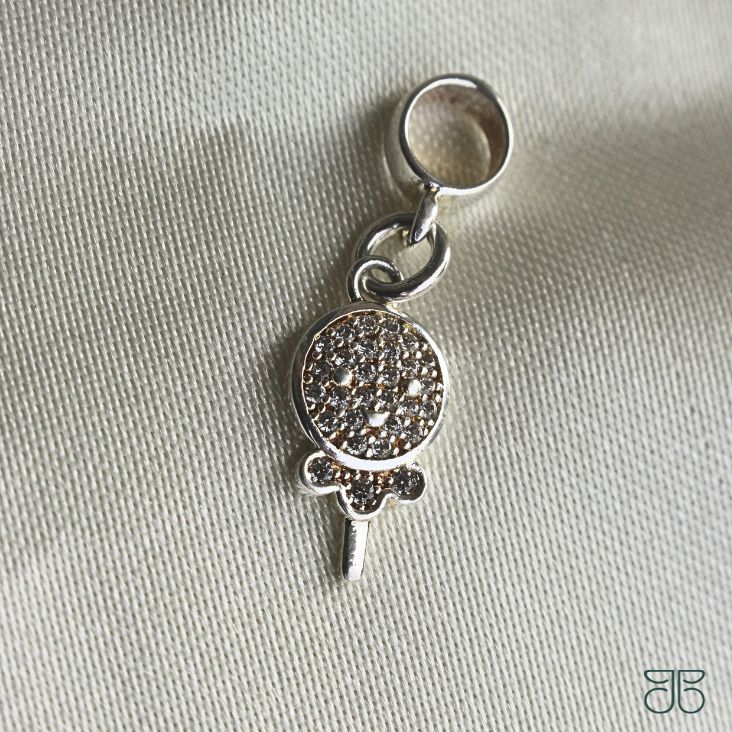 BERLOQUE PIRULITO CRAVEJADO PRATA