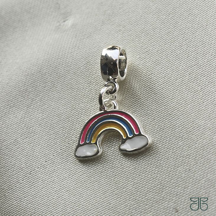 BERLOQUE ARCO ÍRIS AMARELO AZUL PINK PRATA