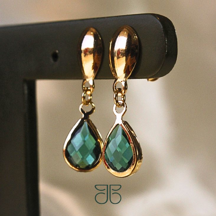 BRINCO GOTA PENDURADA CRISTAL COLORS