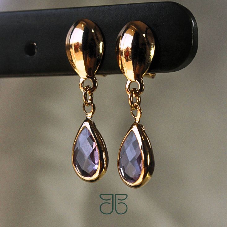 BRINCO GOTA PENDURADA CRISTAL COLORS