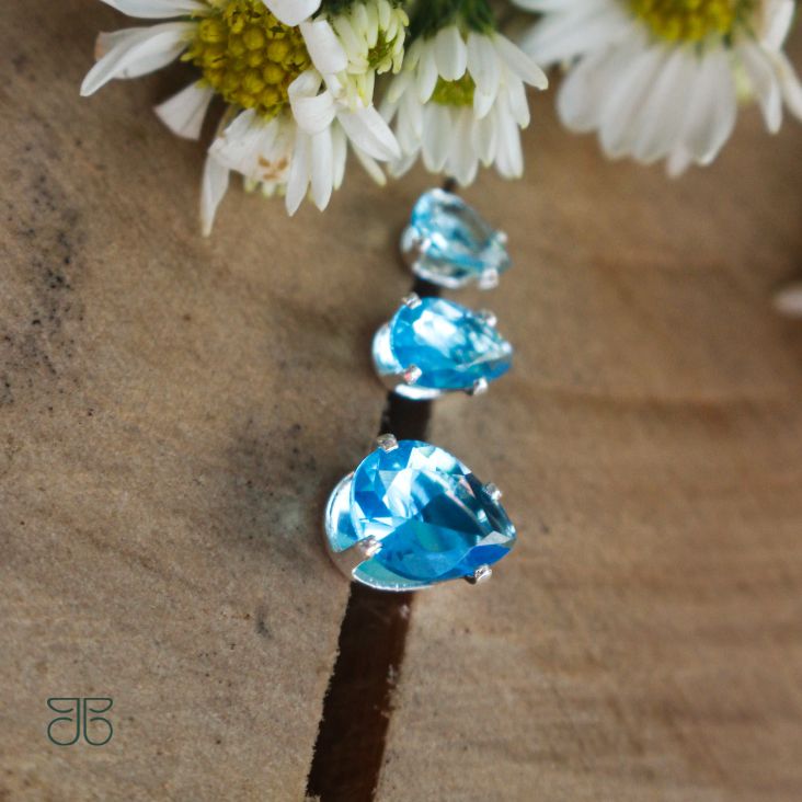 TRIO GOTA CRISTAL AZUL