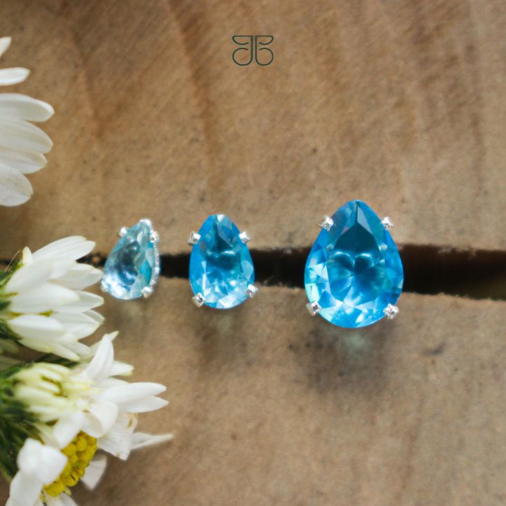 TRIO GOTA CRISTAL AZUL